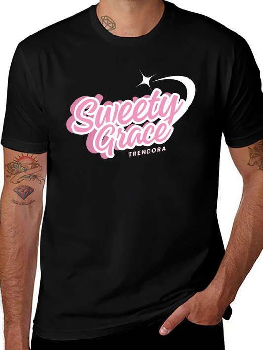 Trendy Sweety Grace T-Shirt - Black Cotton Tee