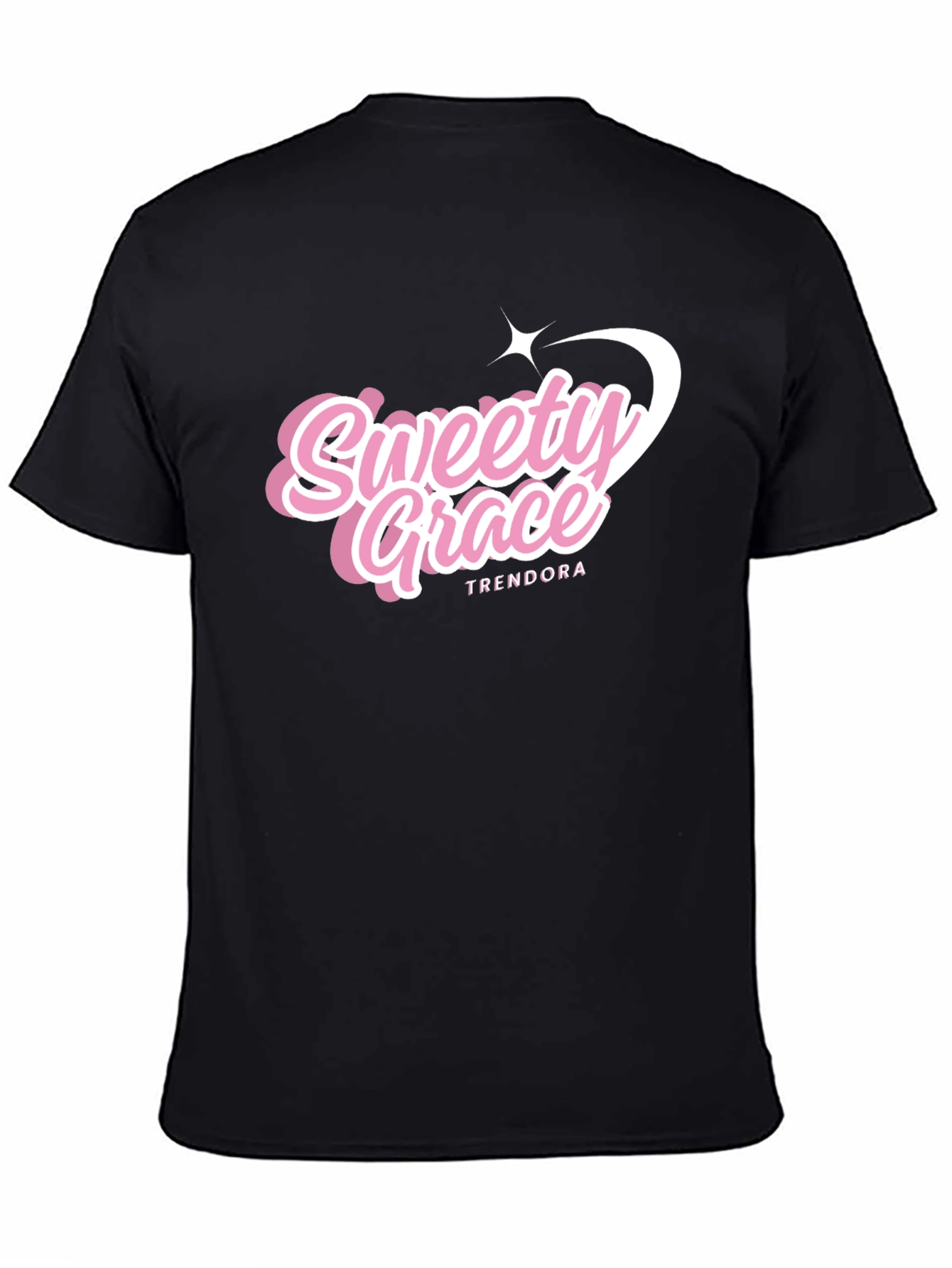 Trendy Sweety Grace T-Shirt - Black Cotton Tee