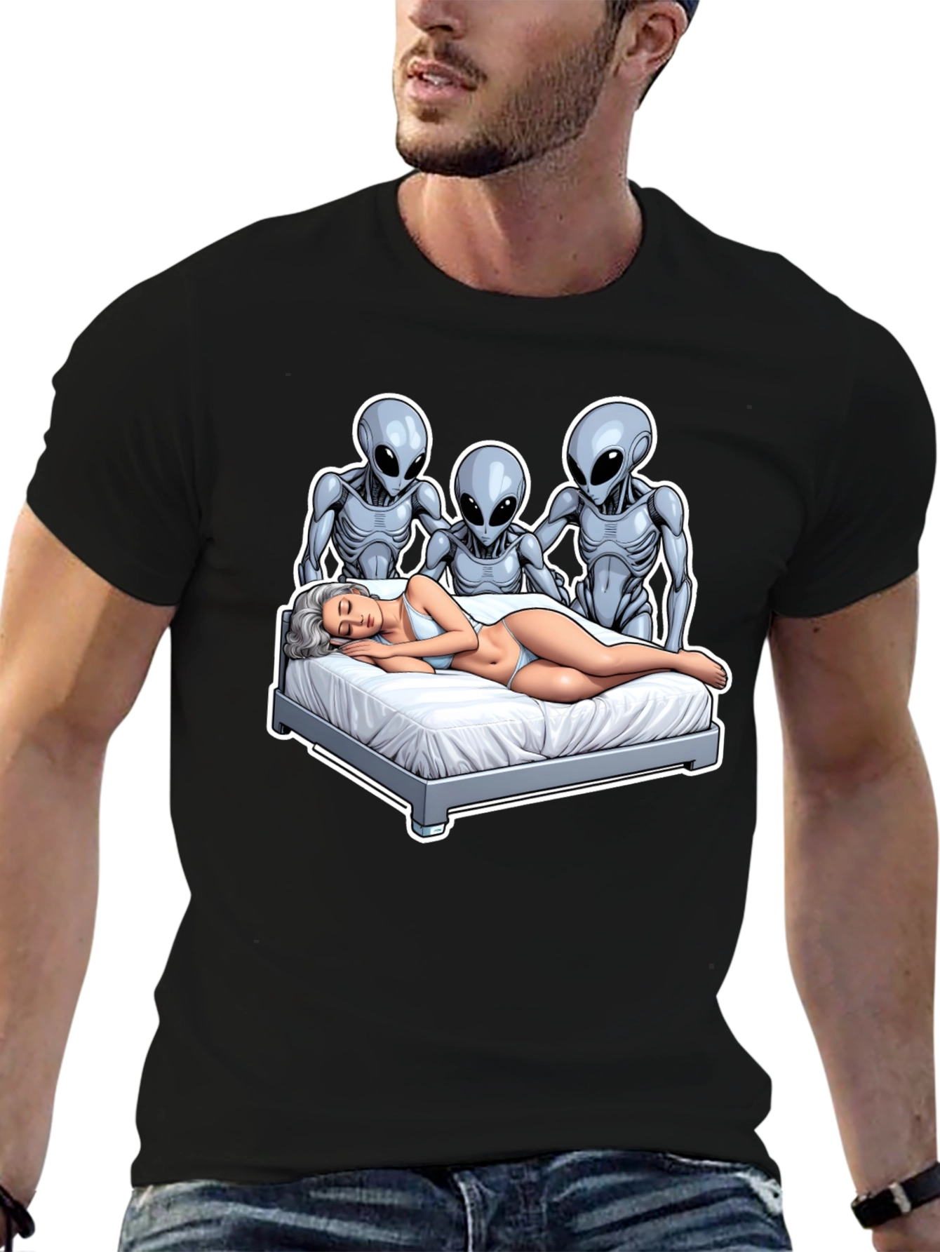 Alien Abduction T-Shirt - Novelty Graphic Tee