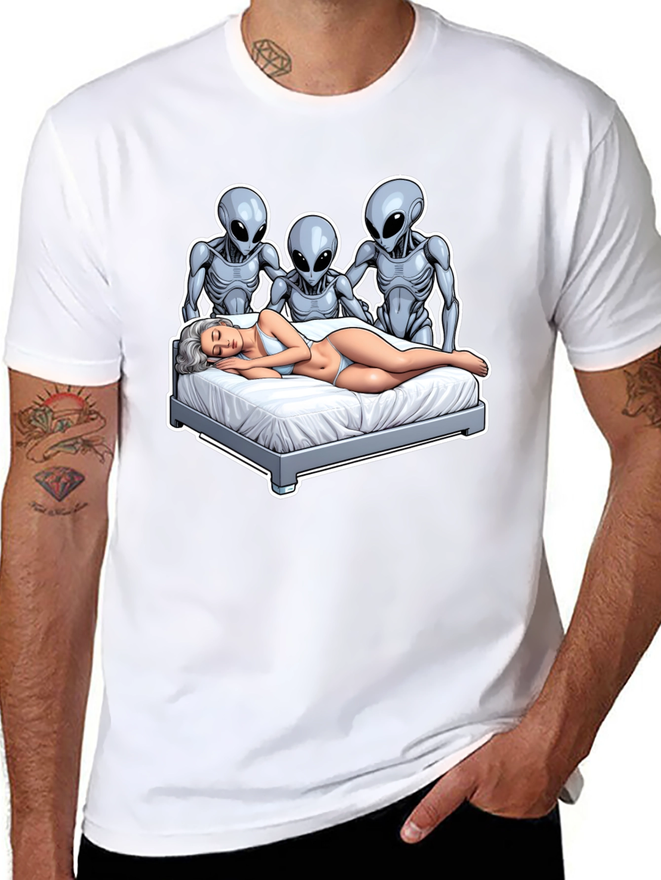 Alien Abduction T-Shirt - Novelty Graphic Tee