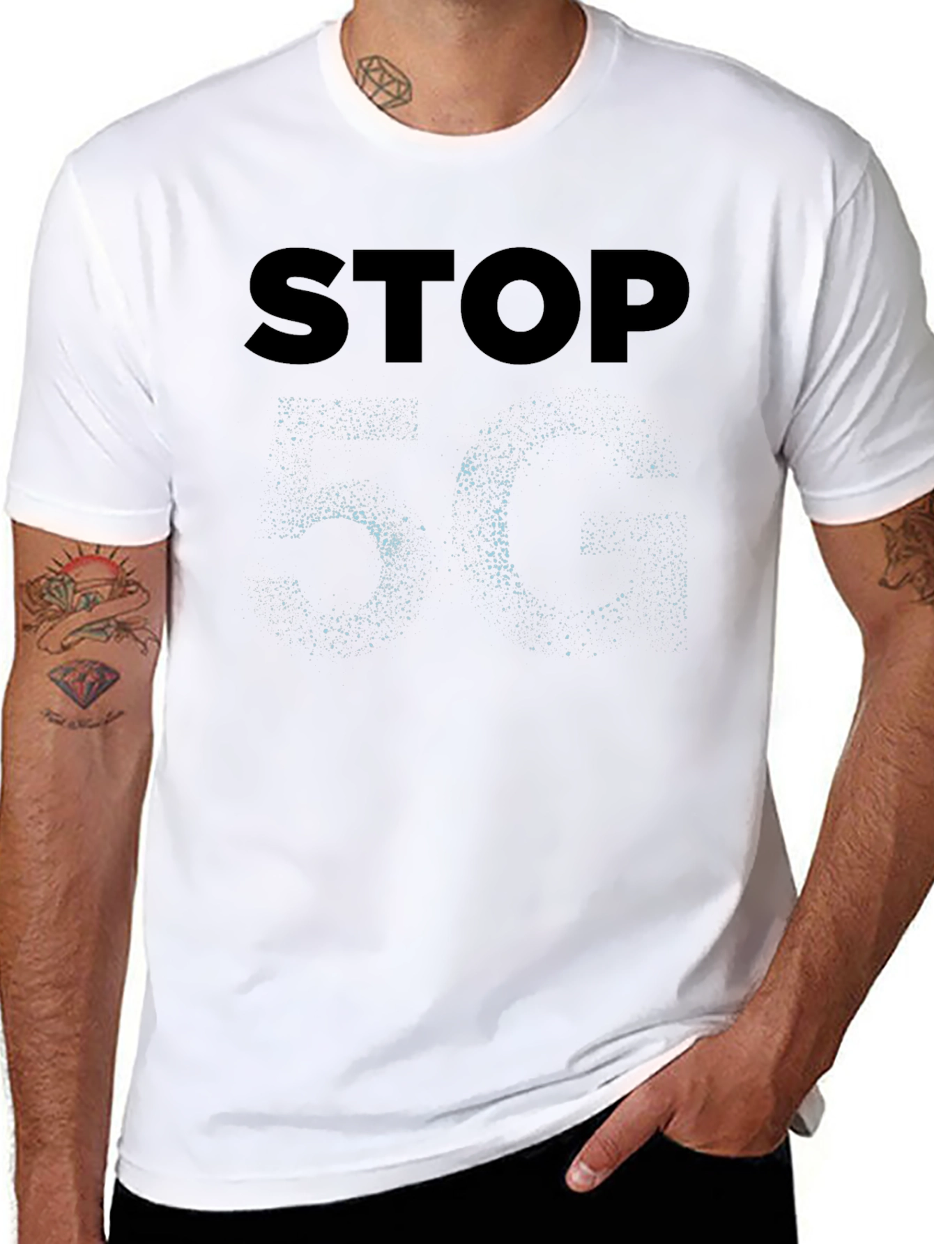 Stop 5G Black T-Shirt - Protest Tech