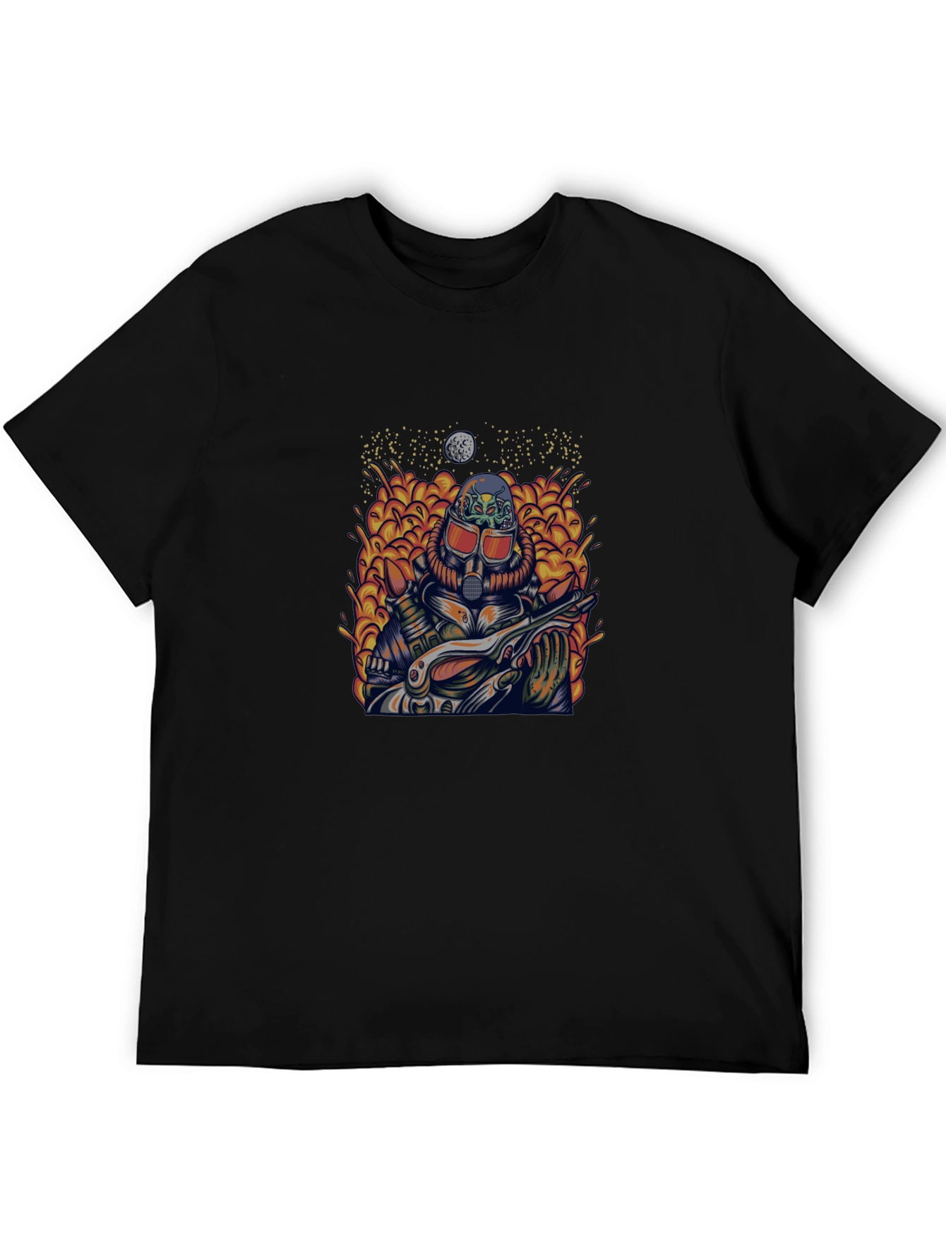 Retro Sci-Fi Guitarist Graphic Tee