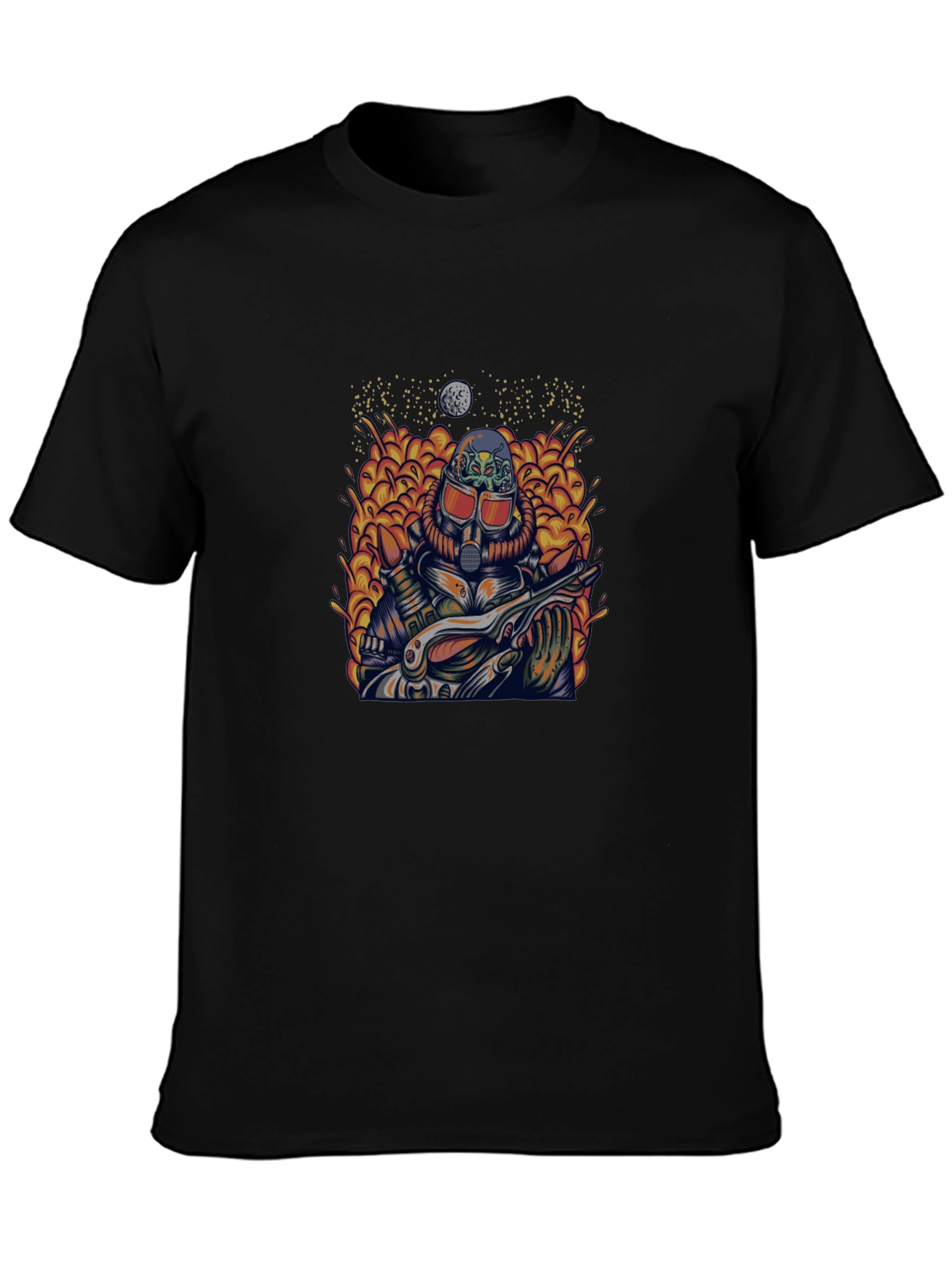 Retro Sci-Fi Guitarist Graphic Tee