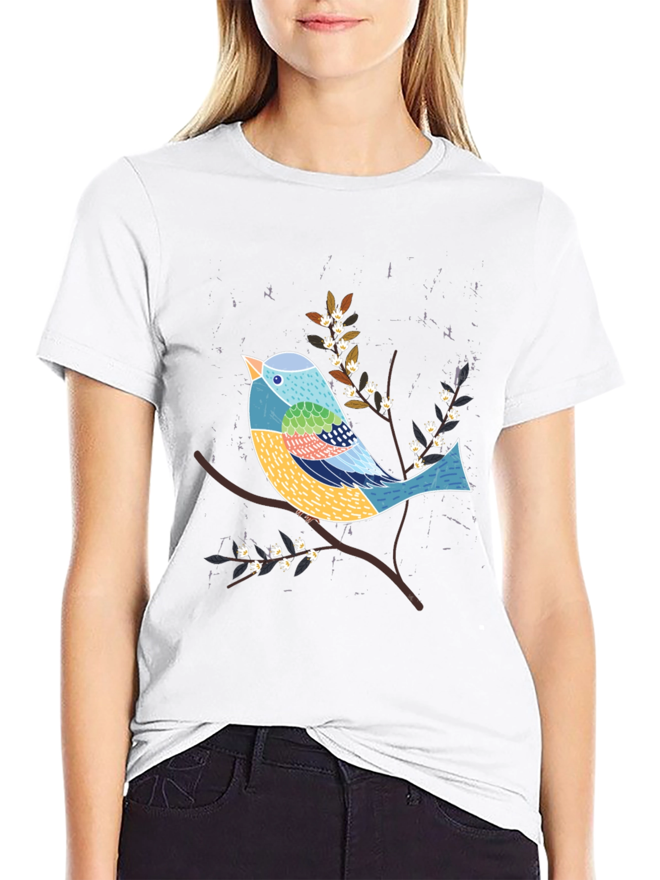 Artistic Bird Graphic Tee - Nature Inspired T-Shirt