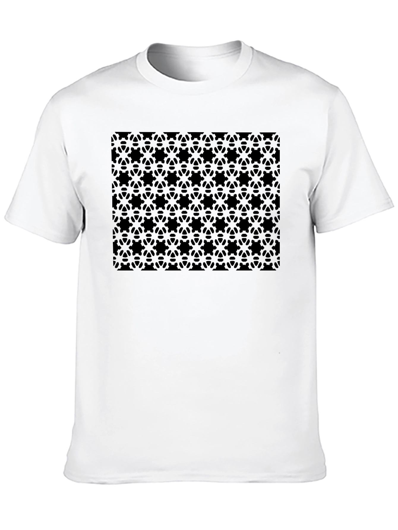 Stealth Pattern Black T-Shirt - Modern Geometric Design