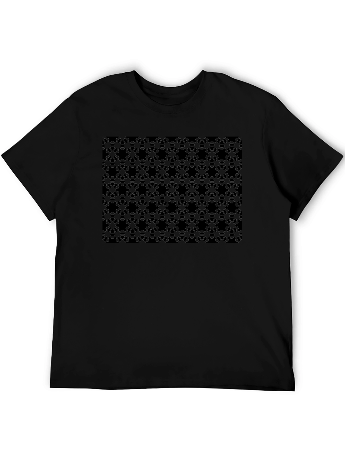 Stealth Pattern Black T-Shirt - Modern Geometric Design