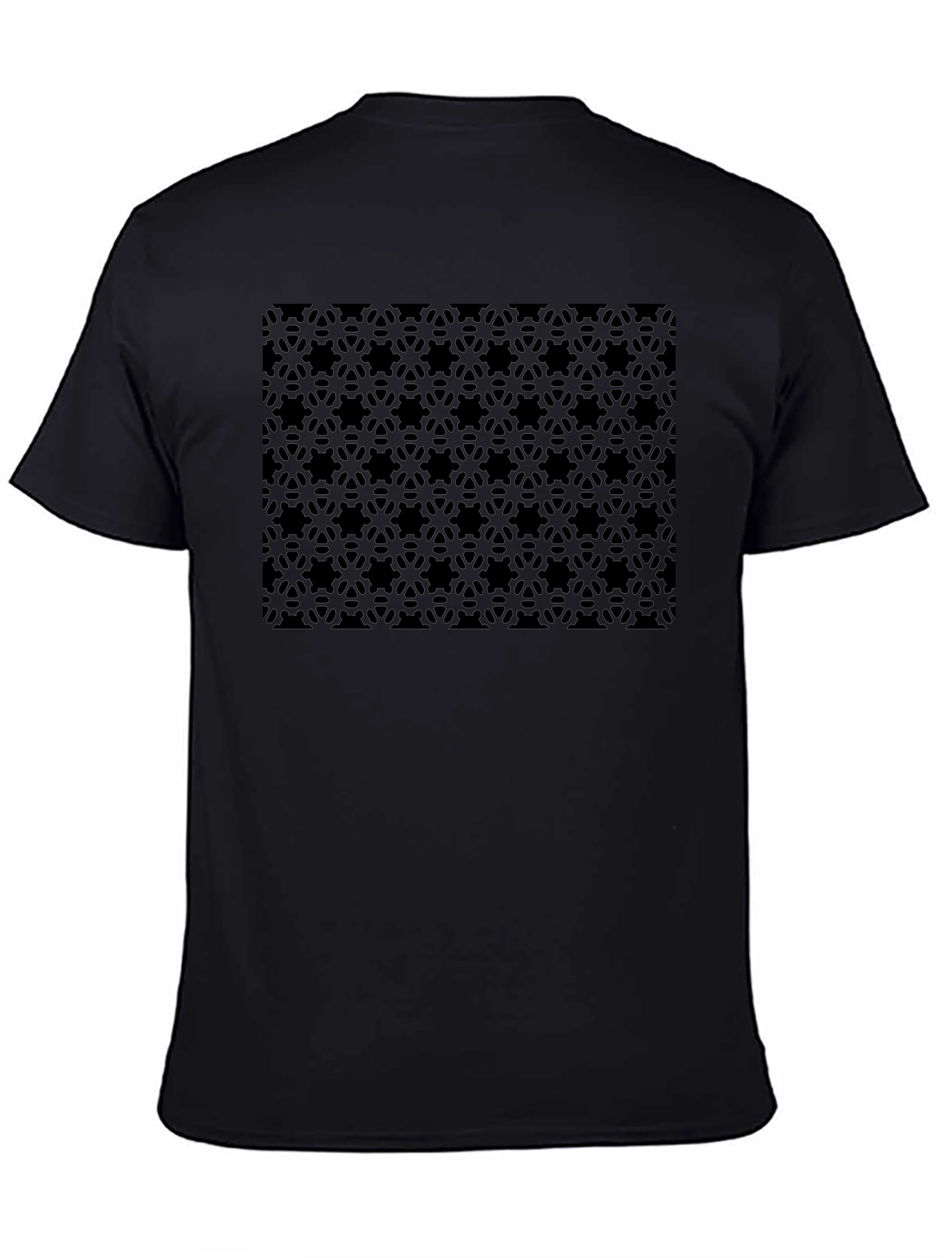 Stealth Pattern Black T-Shirt - Modern Geometric Design