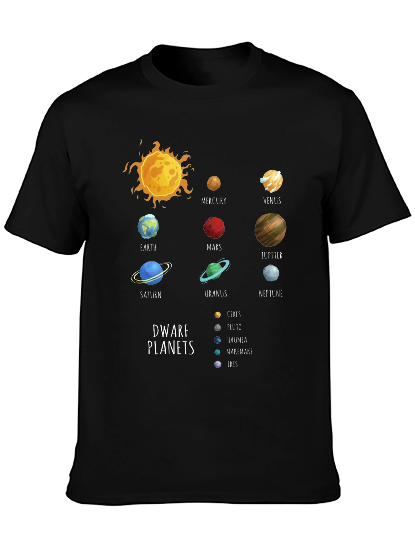 Solar System Planets Graphic Print T-Shirt