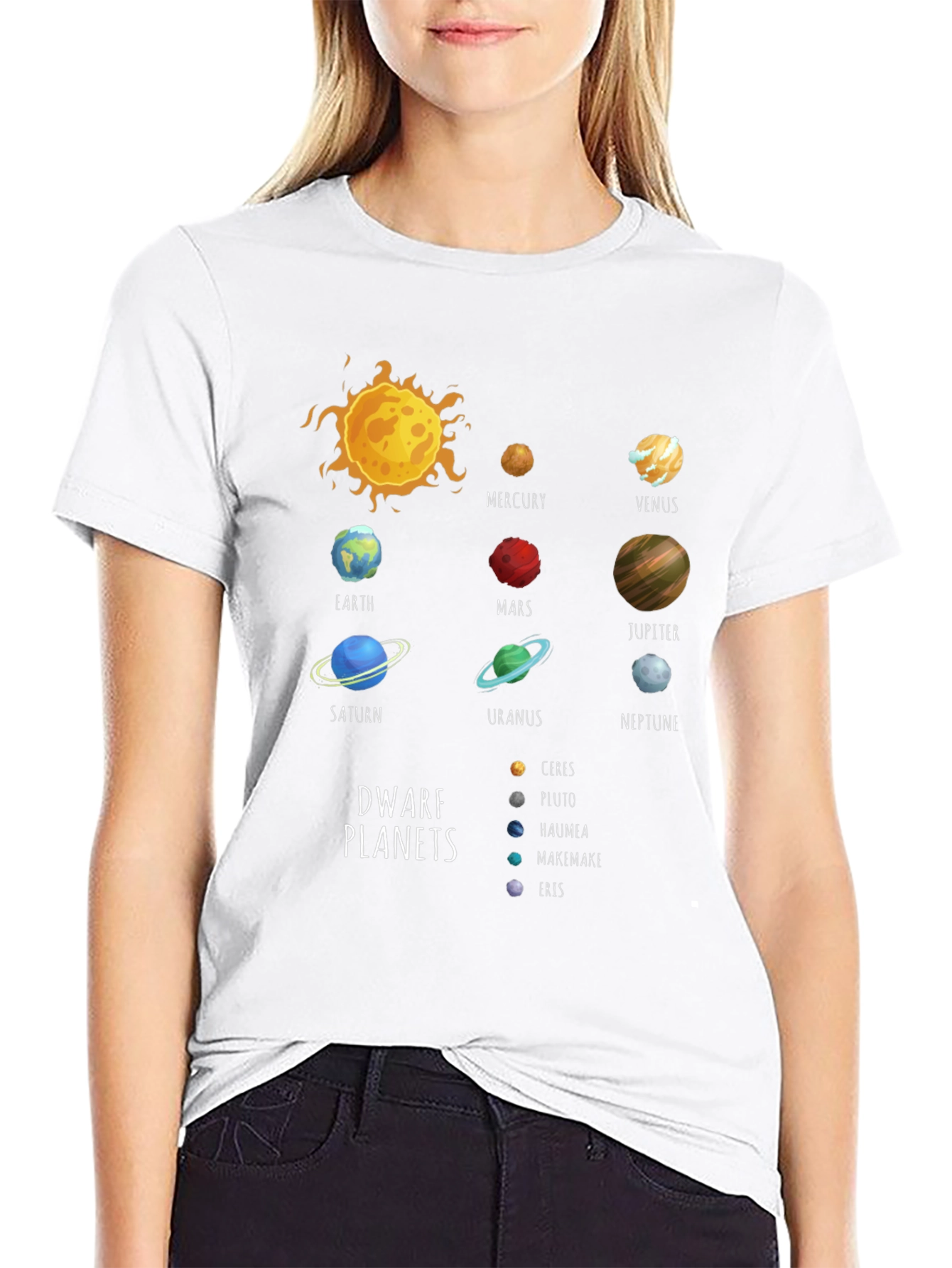 Solar System Planets Graphic Print T-Shirt
