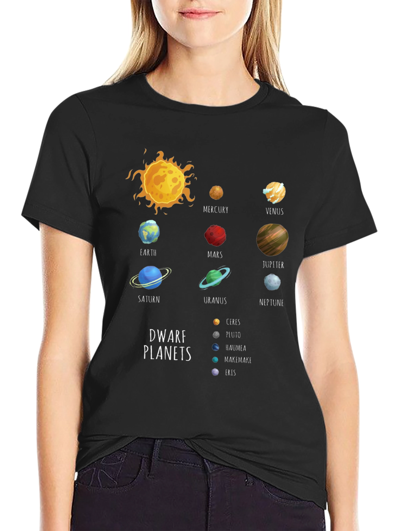 Solar System Planets Graphic Print T-Shirt