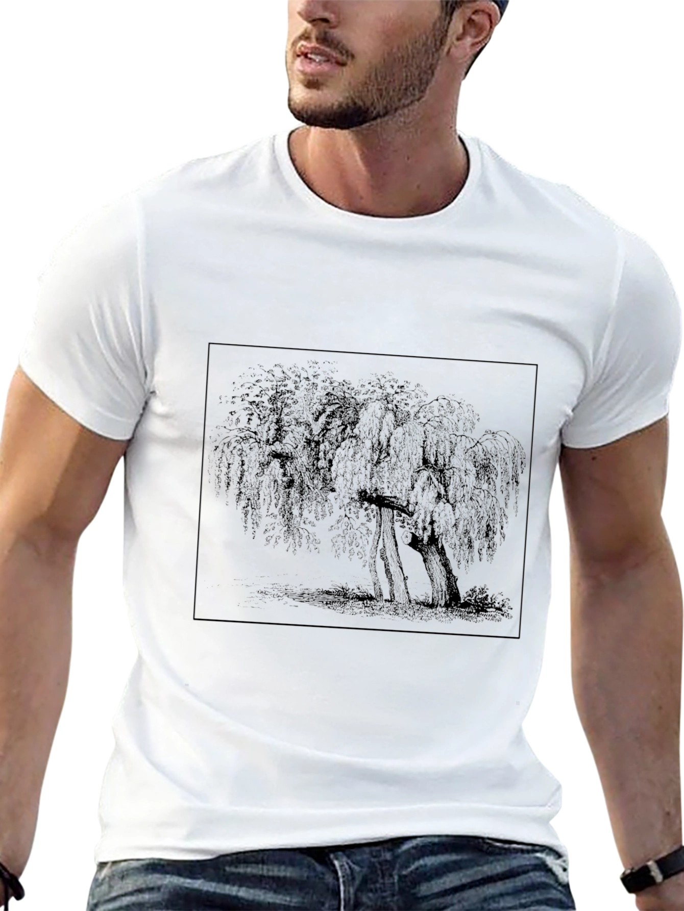 Willow Tree Graphic Tee - Black Casual T-Shirt