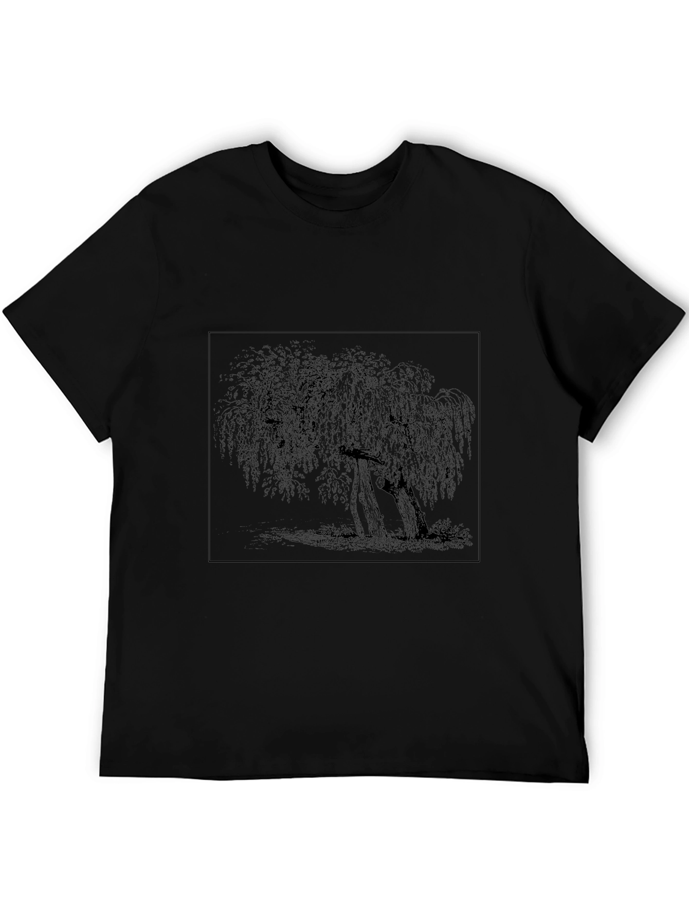 Willow Tree Graphic Tee - Black Casual T-Shirt
