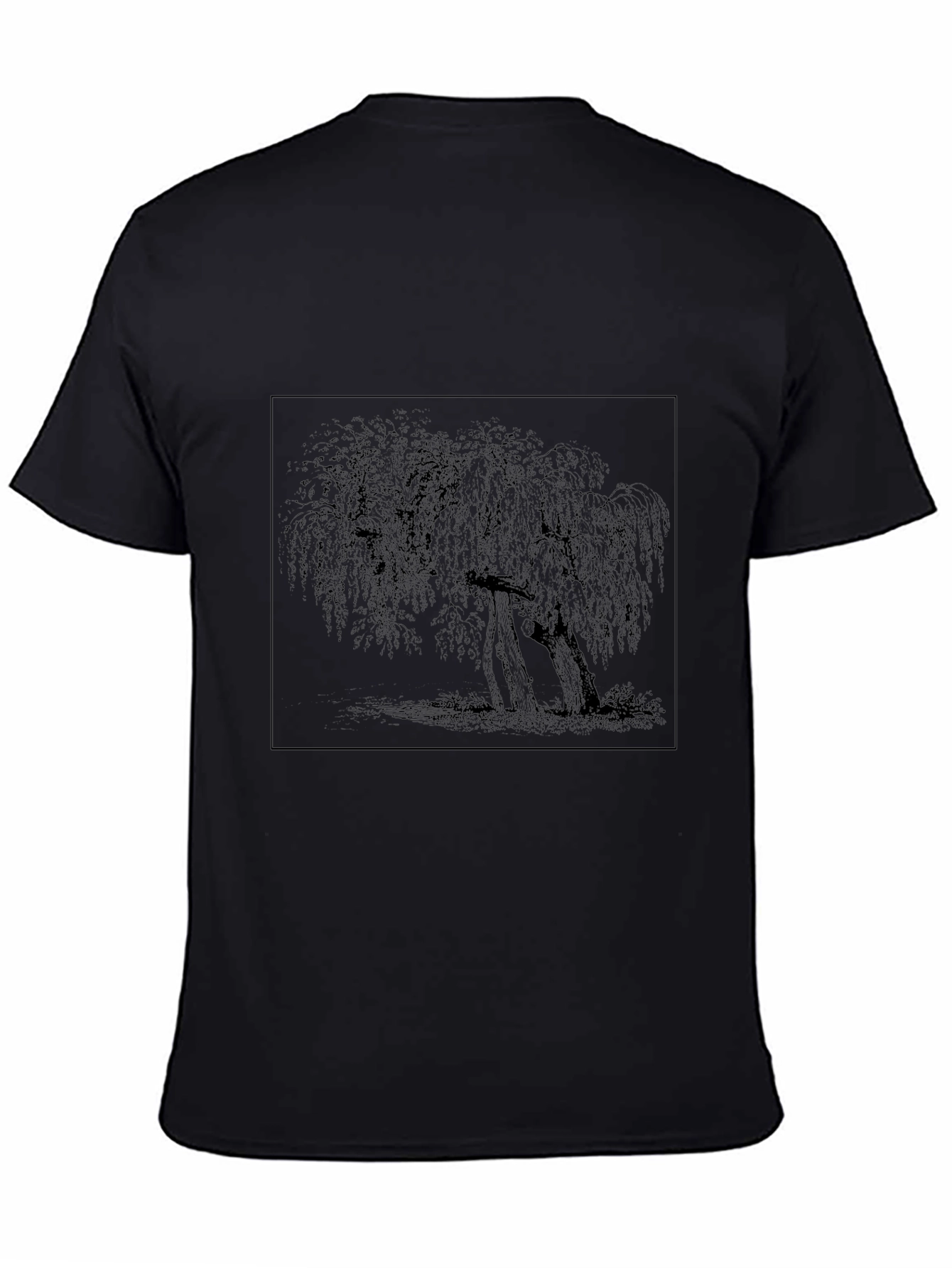 Willow Tree Graphic Tee - Black Casual T-Shirt
