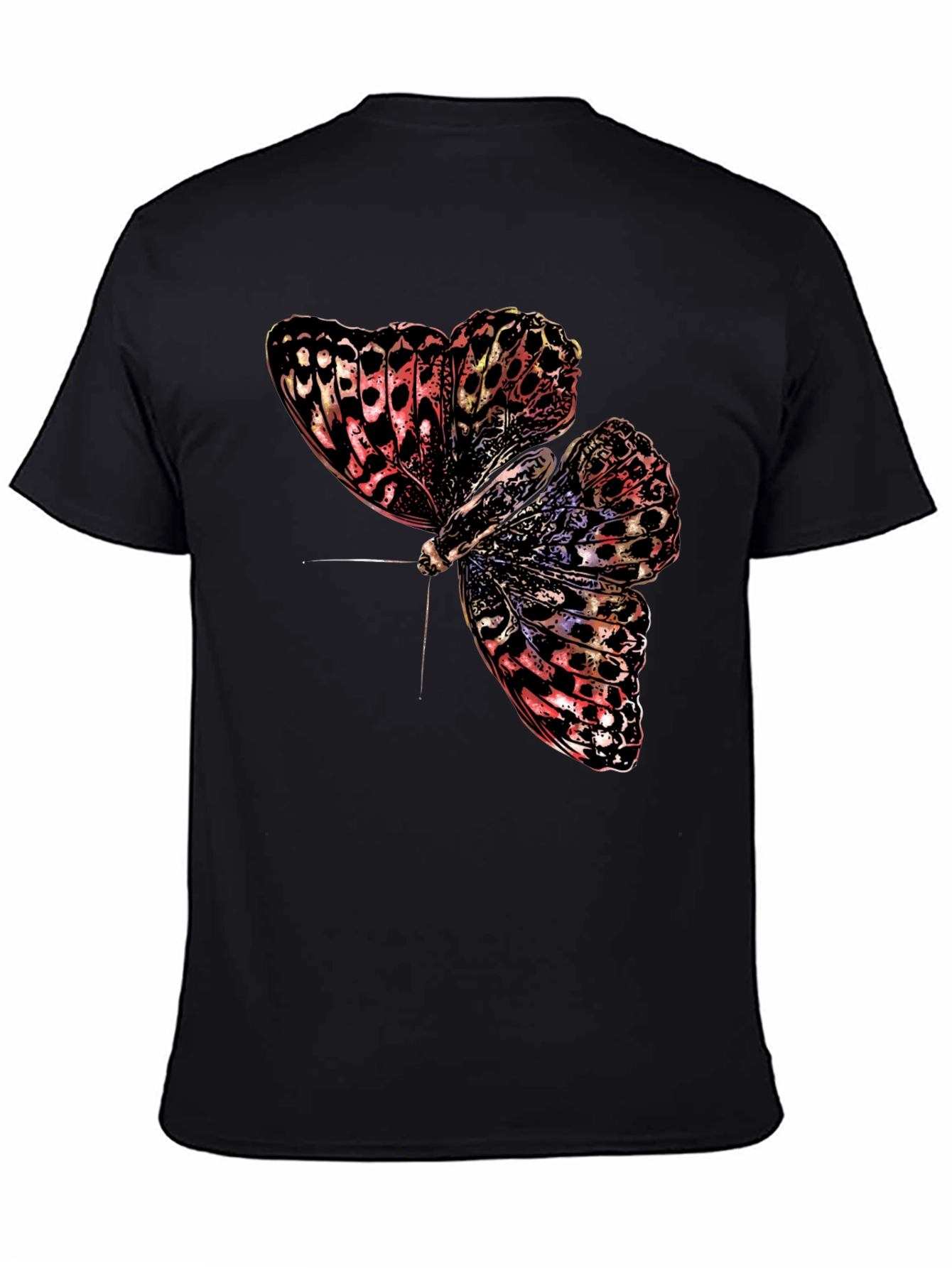 Butterfly Graphic Print Black T-Shirt