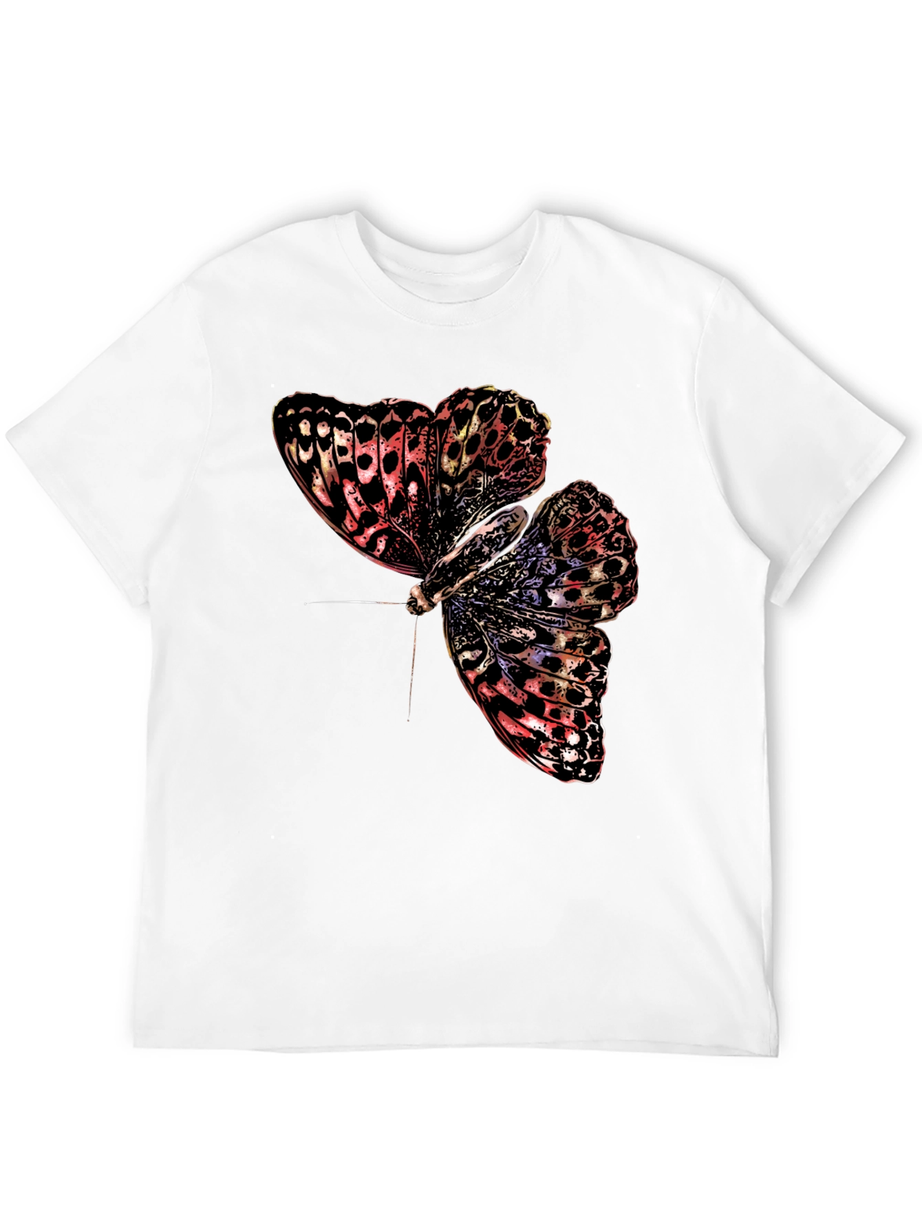 Butterfly Graphic Print Black T-Shirt