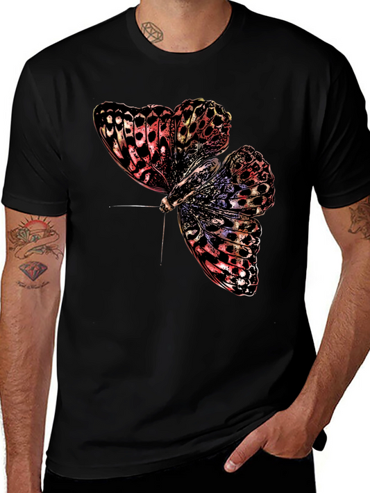 Butterfly Graphic Print Black T-Shirt