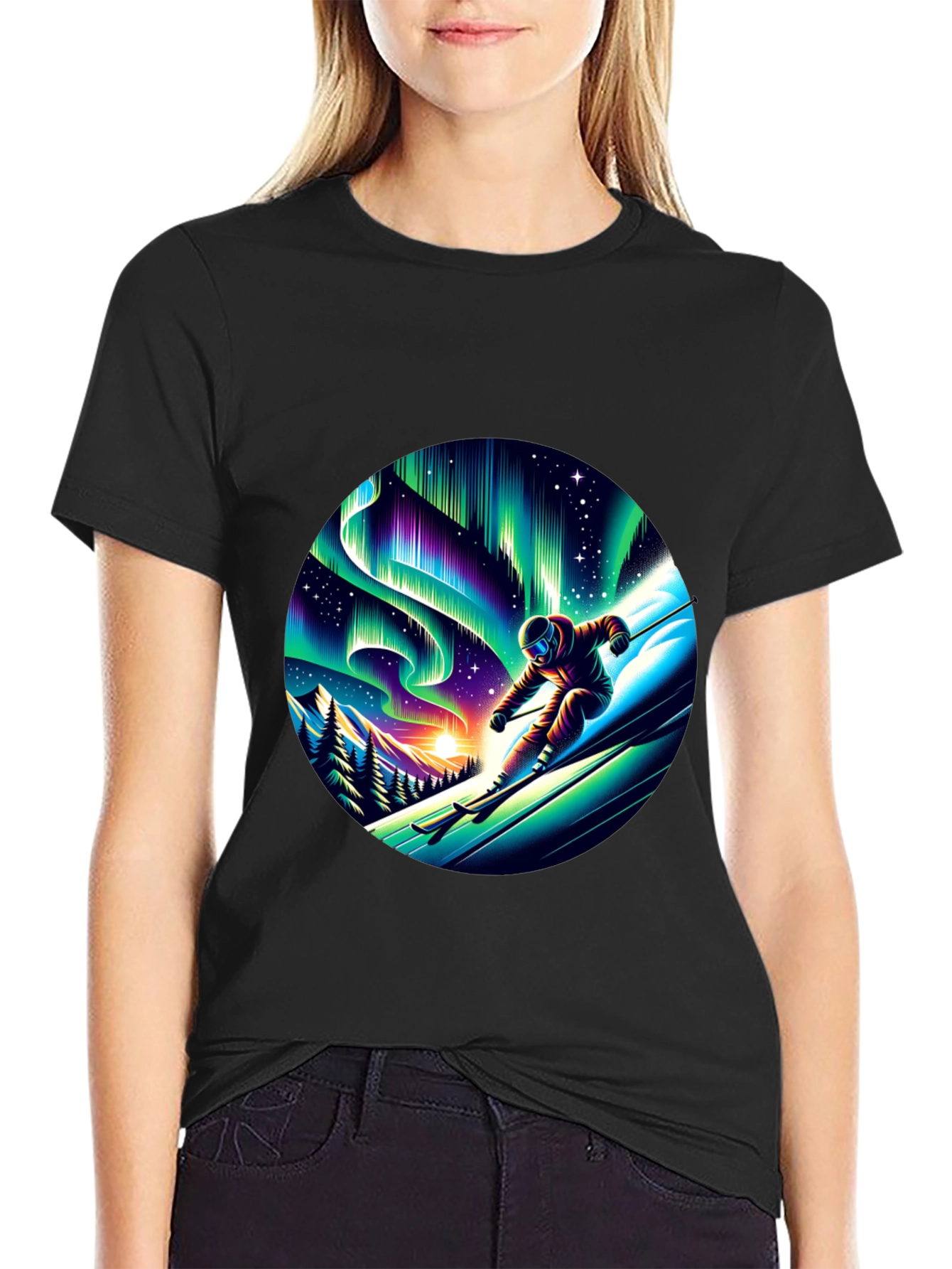 Aurora Ski T-Shirt - Vibrant Graphic Tee
