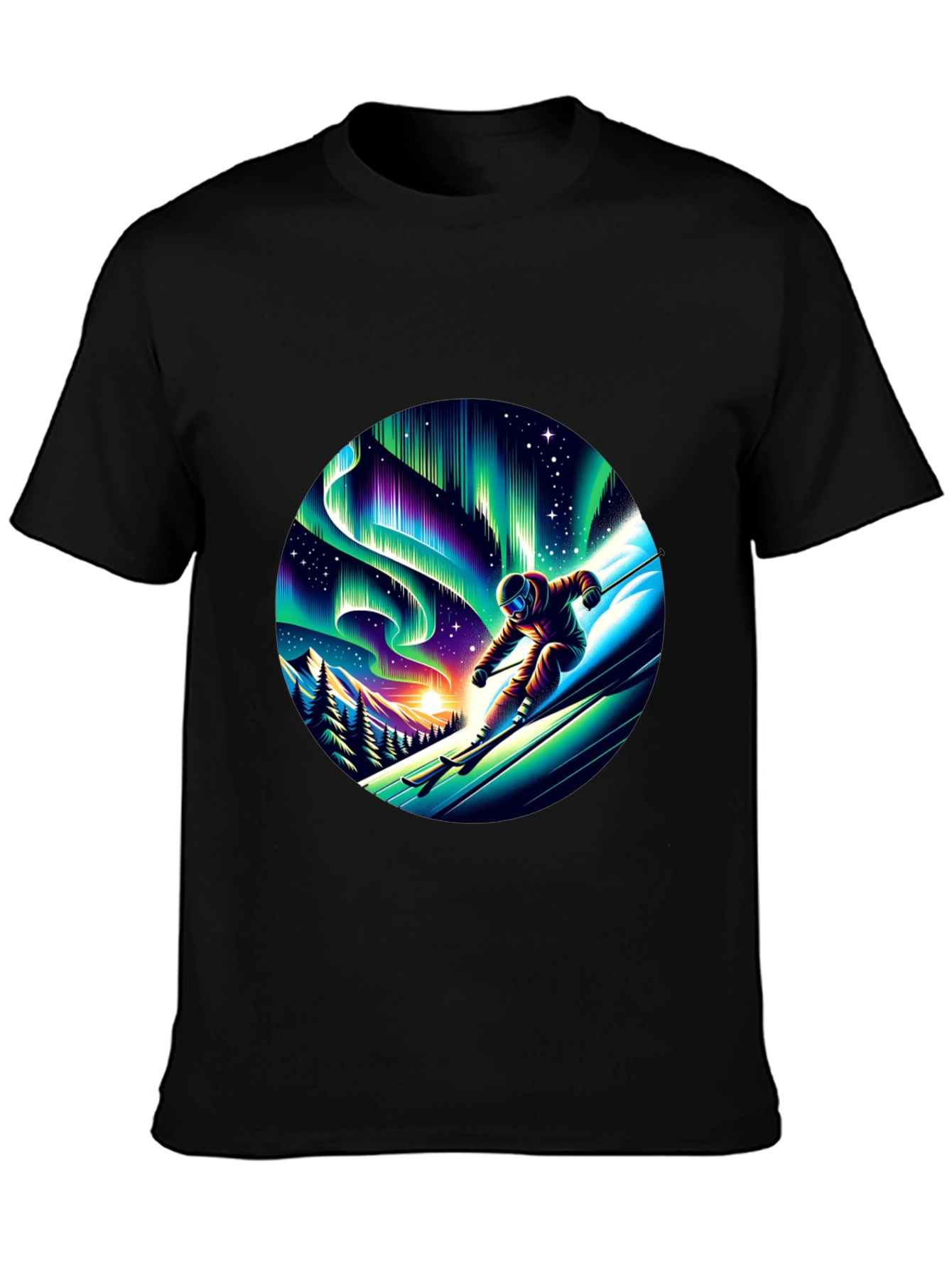 Aurora Ski T-Shirt - Vibrant Graphic Tee