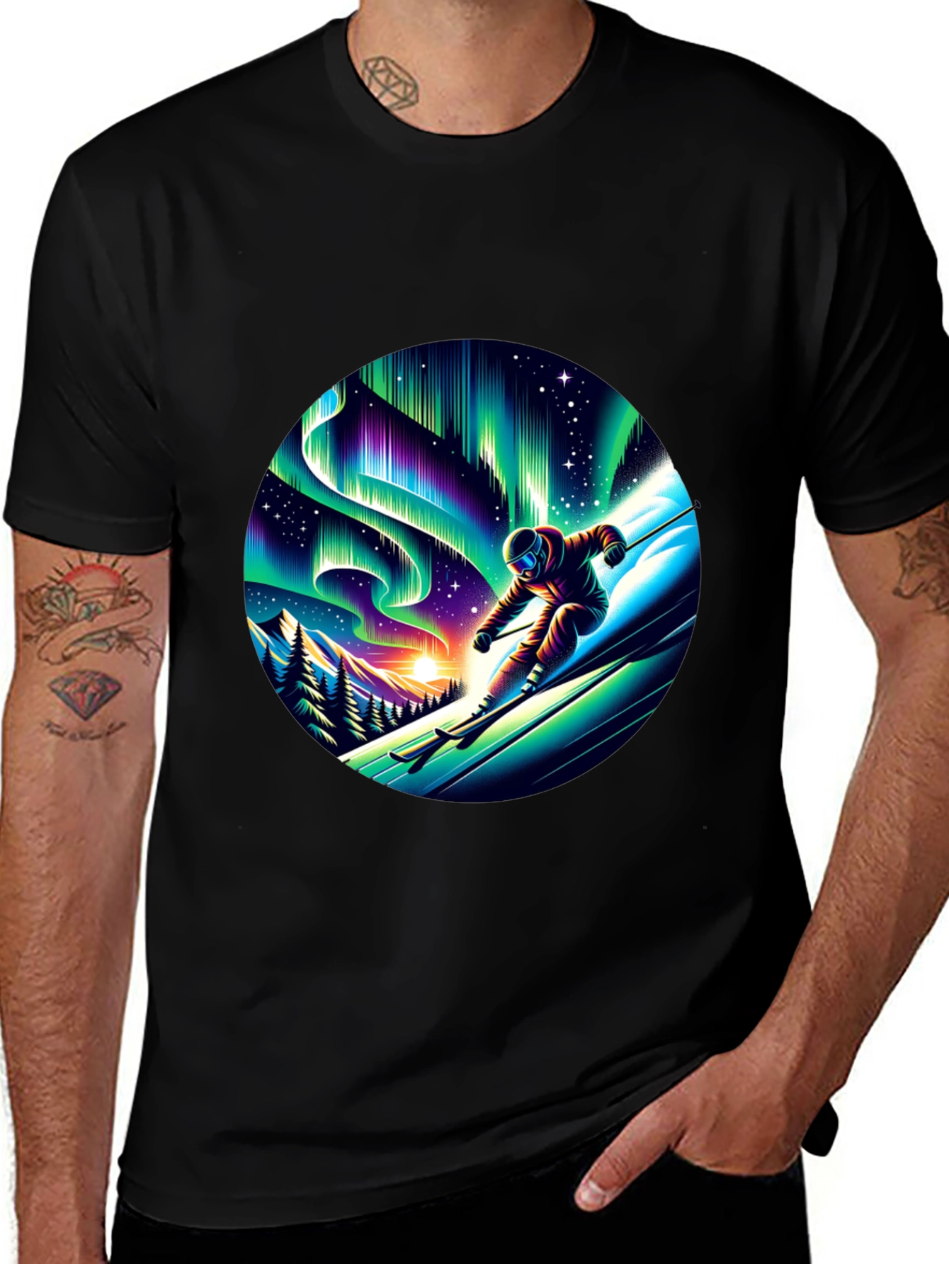 Aurora Ski T-Shirt - Vibrant Graphic Tee