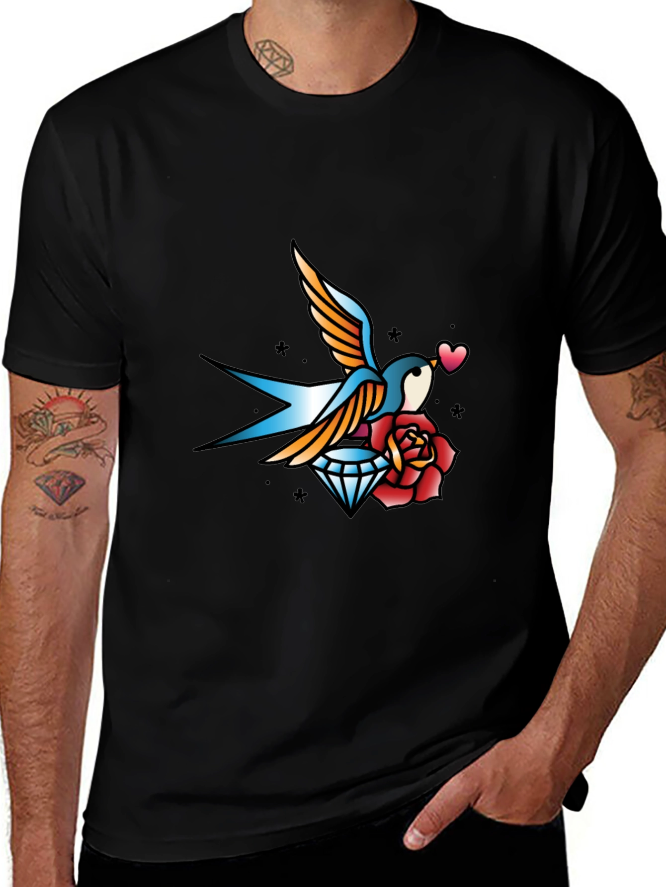 Swallow Diamond Rose Graphic Tee