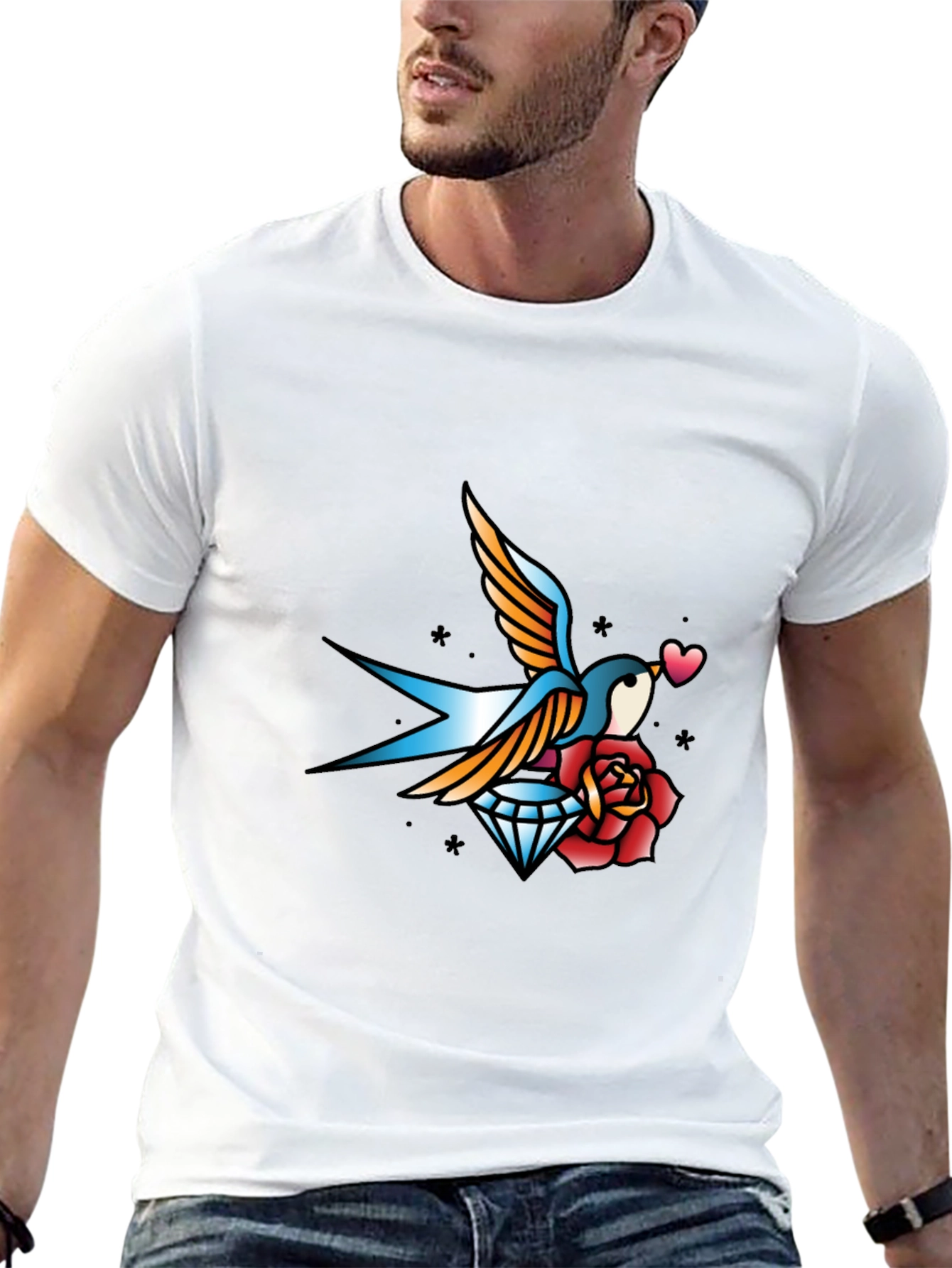 Swallow Diamond Rose Graphic Tee