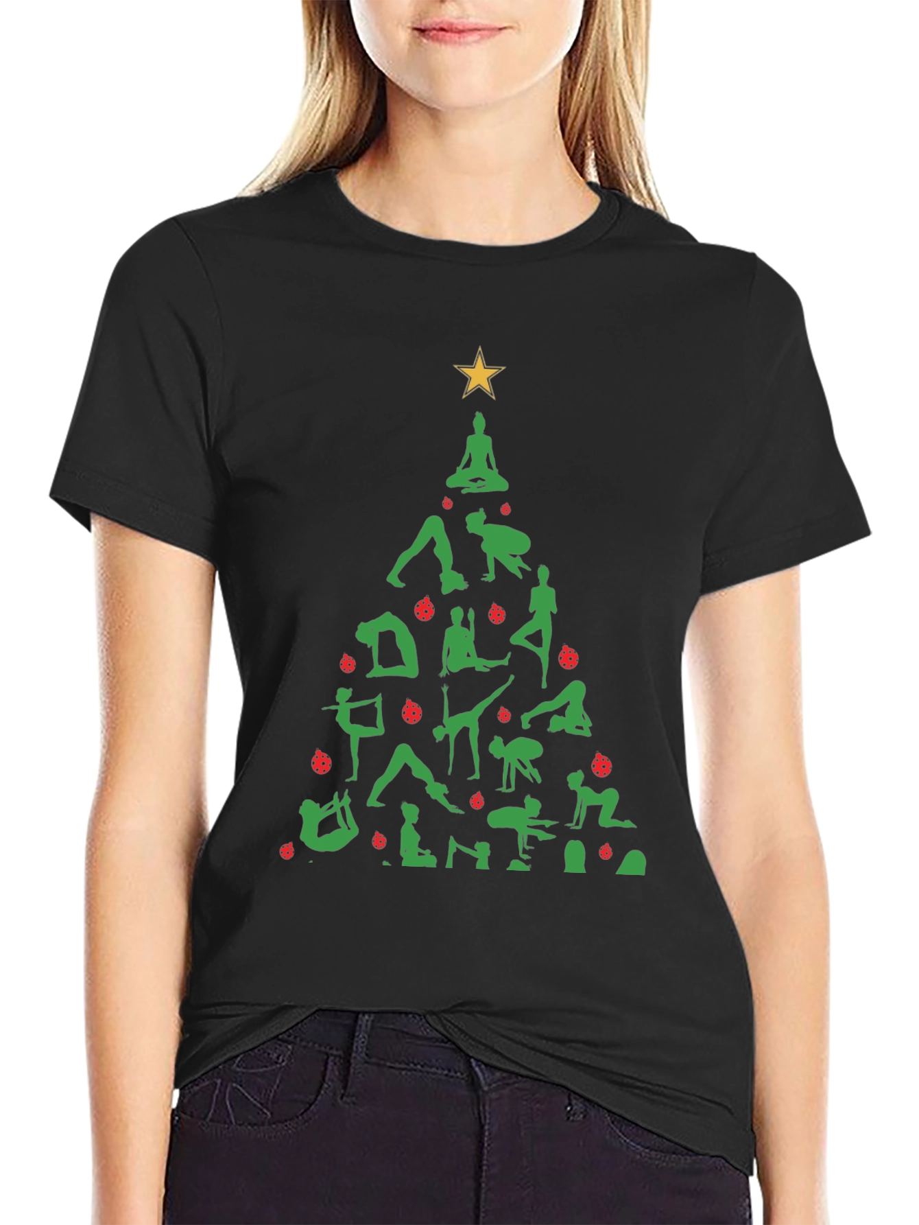 Yoga Christmas Tree T-Shirt - Holiday Fun