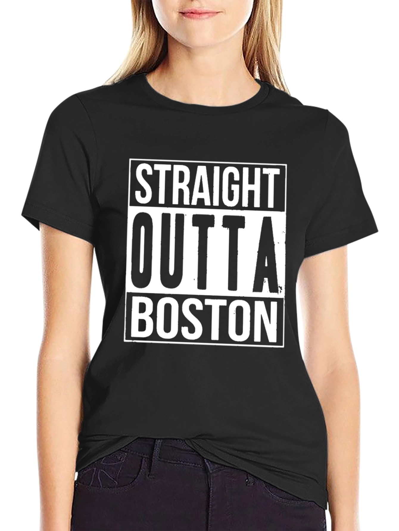 Straight Outta Boston Graphic Tee - Black