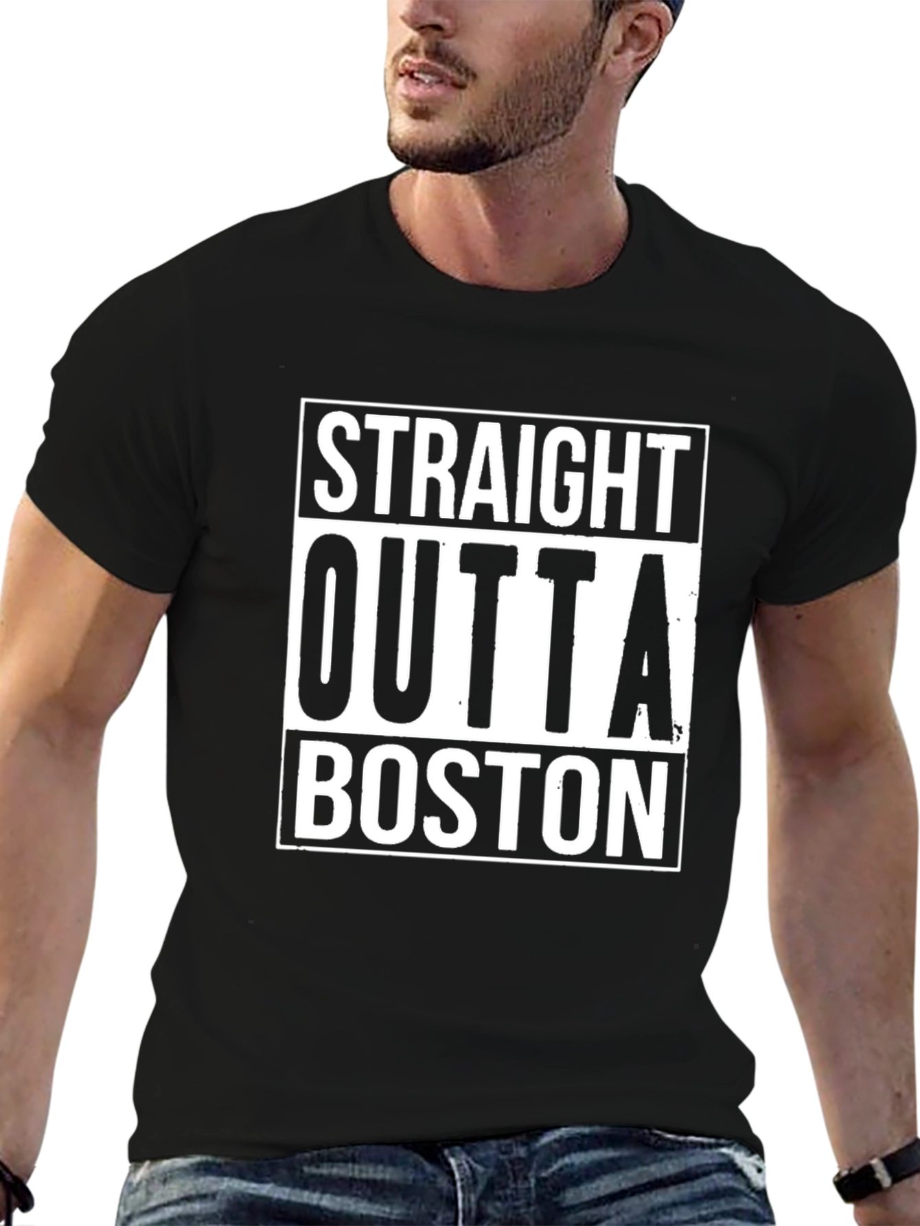 Straight Outta Boston Graphic Tee - Black