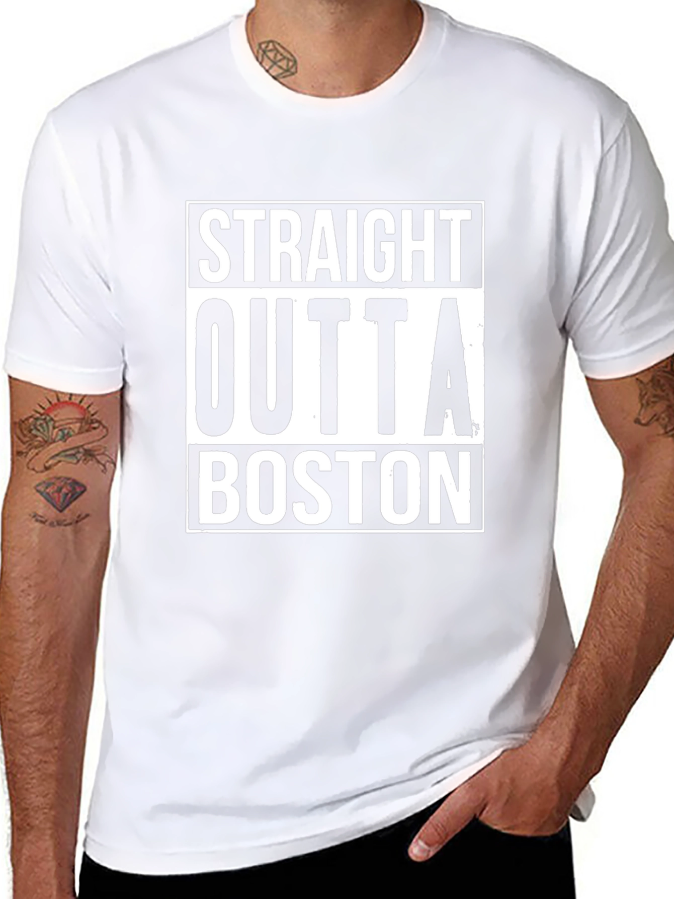 Straight Outta Boston Graphic Tee - Black
