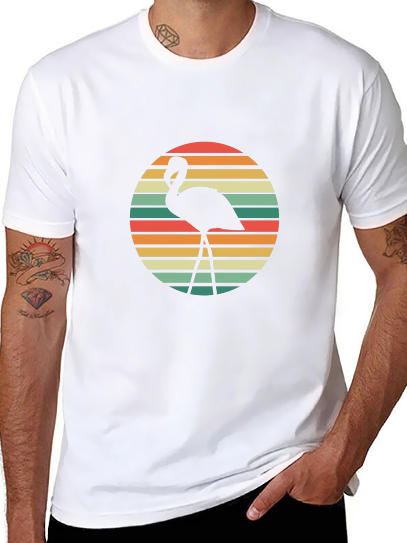 Retro Flamingo Graphic Tee - Stylish Casual Wear