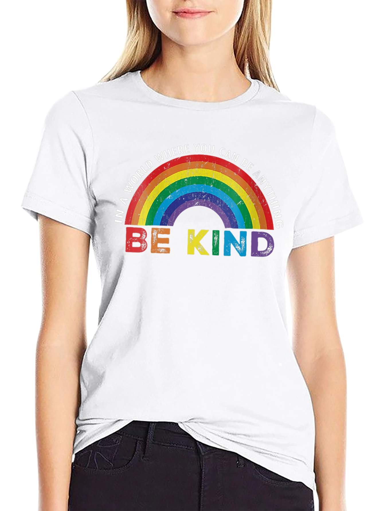 Be Kind Rainbow Graphic T-Shirt