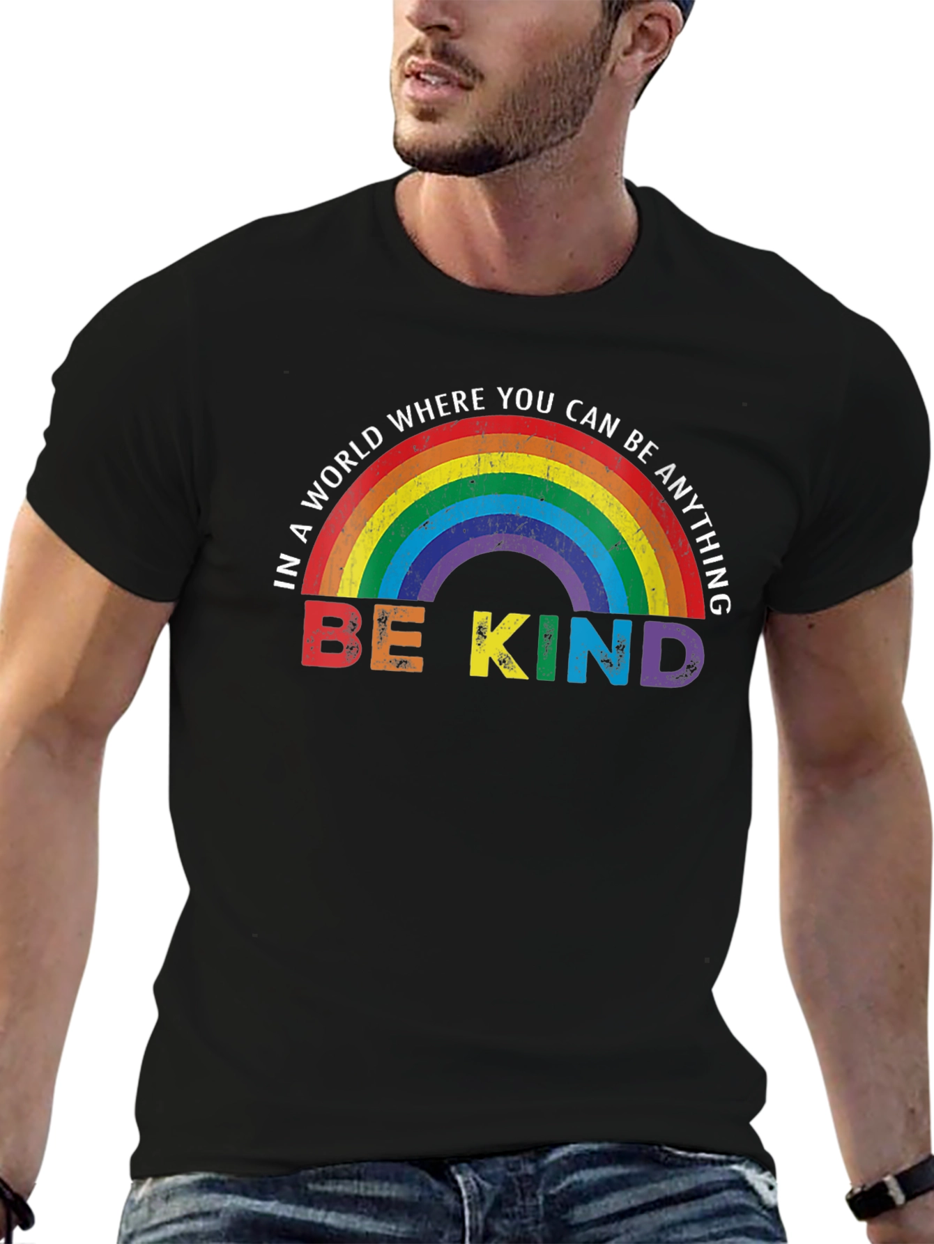Be Kind Rainbow Graphic T-Shirt