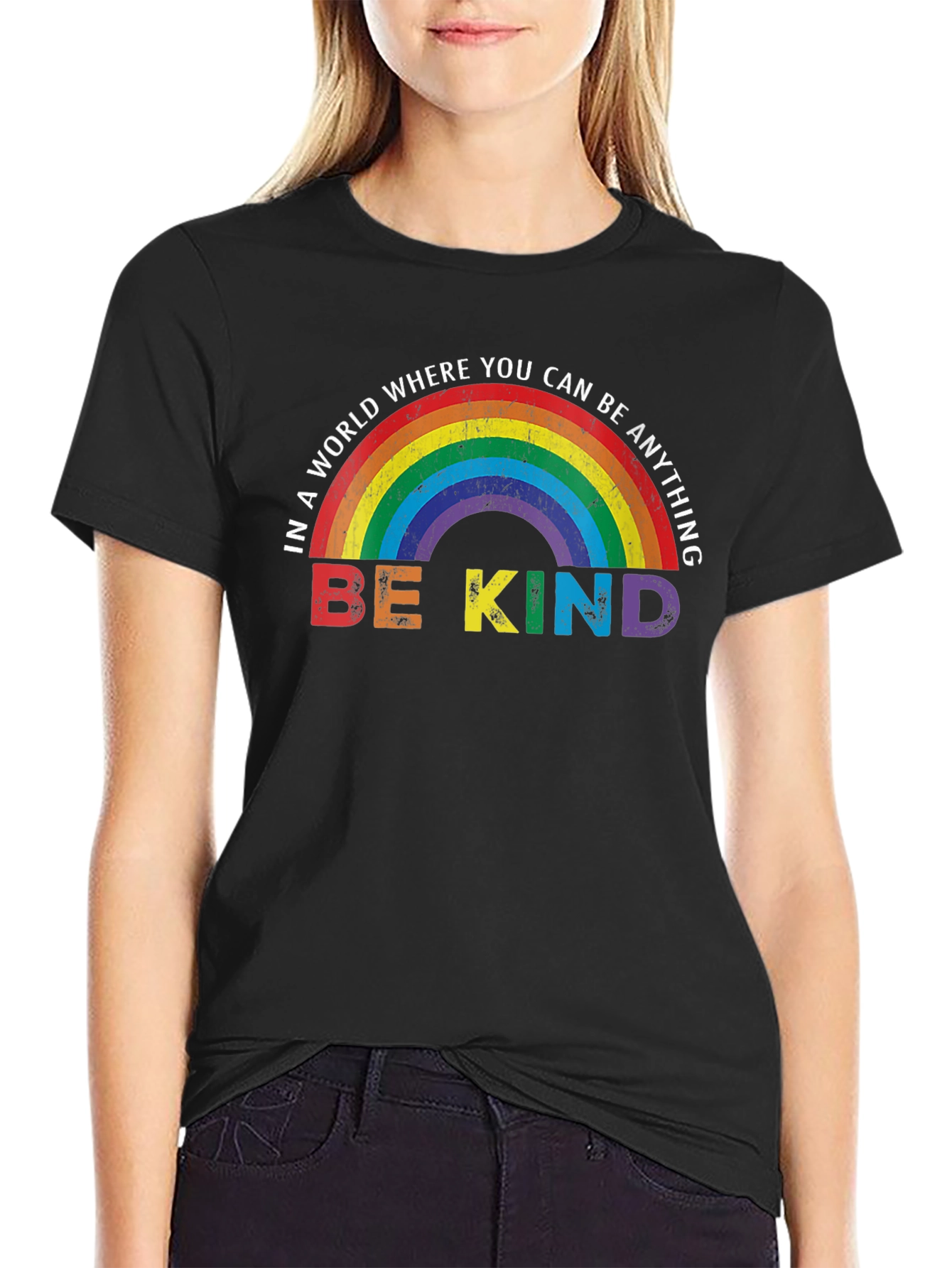 Be Kind Rainbow Graphic T-Shirt