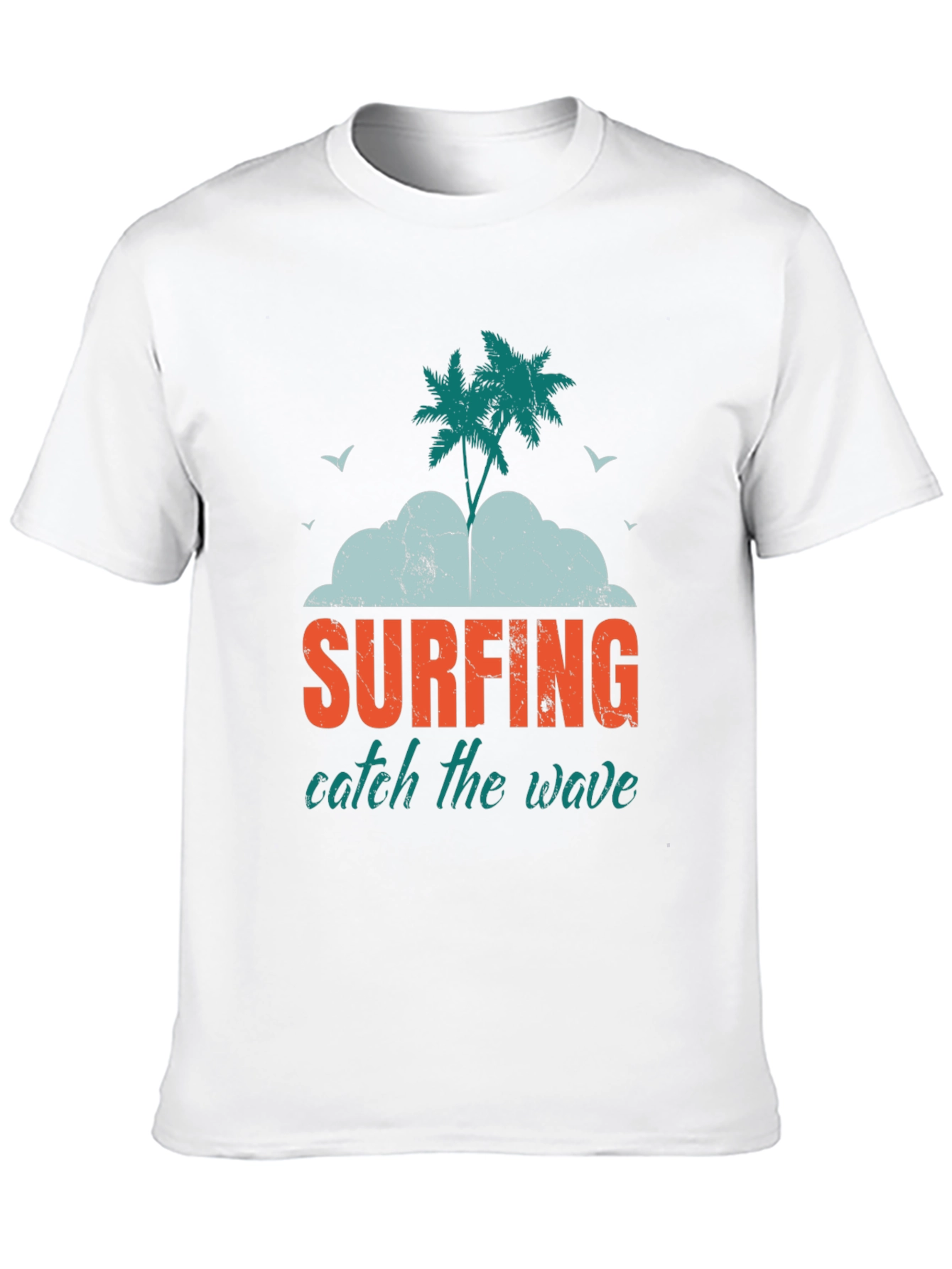 Surfing Catch The Wave Graphic Print Black T-Shirt