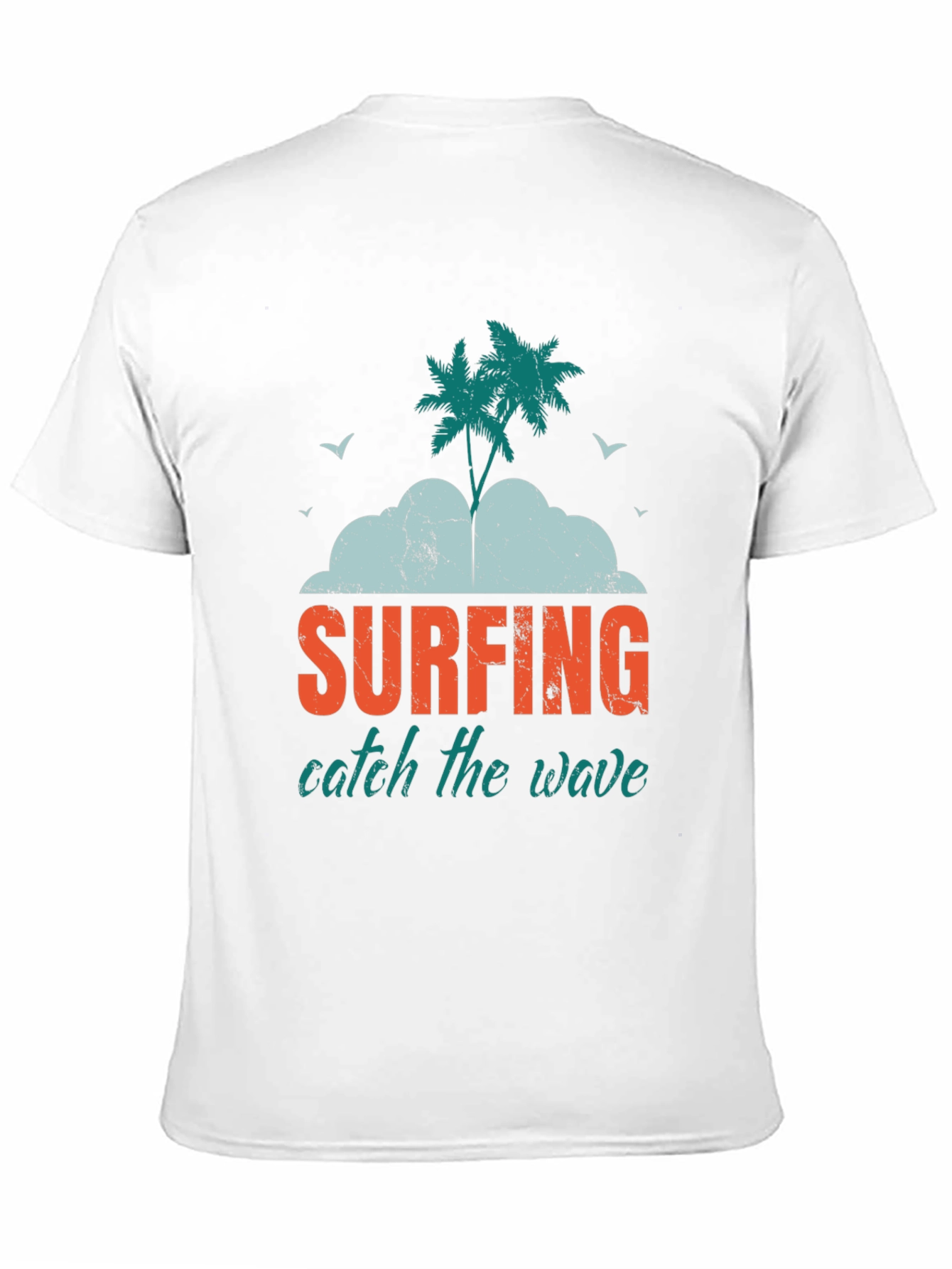 Surfing Catch The Wave Graphic Print Black T-Shirt