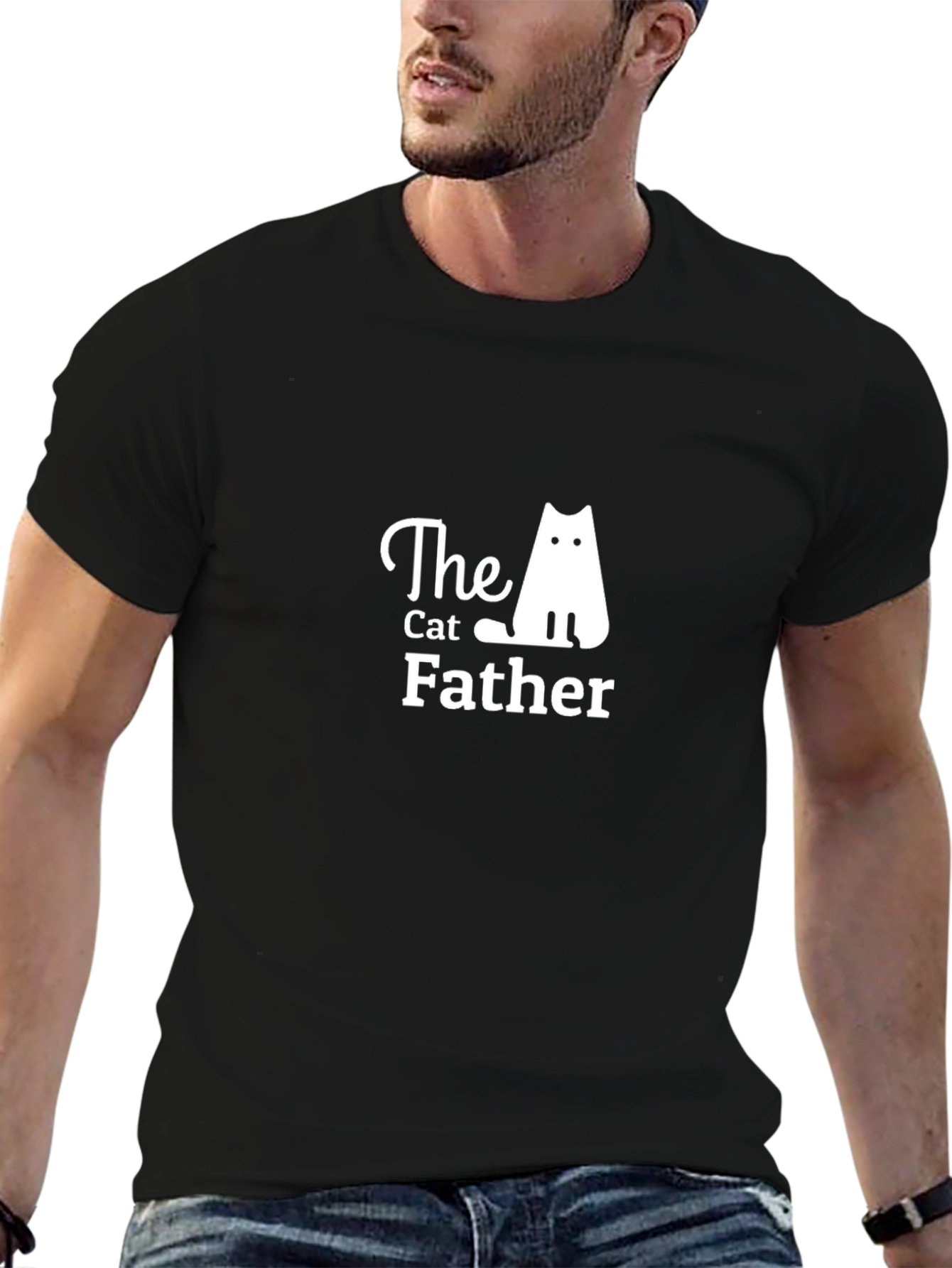 The Cat Father Graphic Tee - Black
