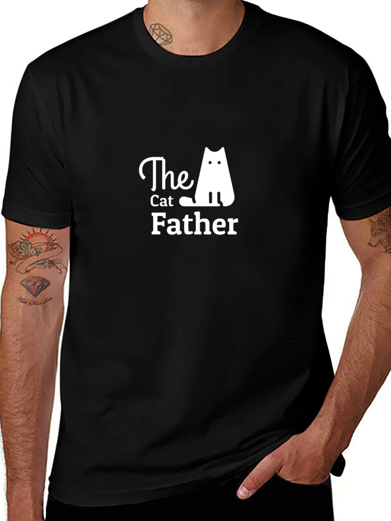 The Cat Father Graphic Tee - Black