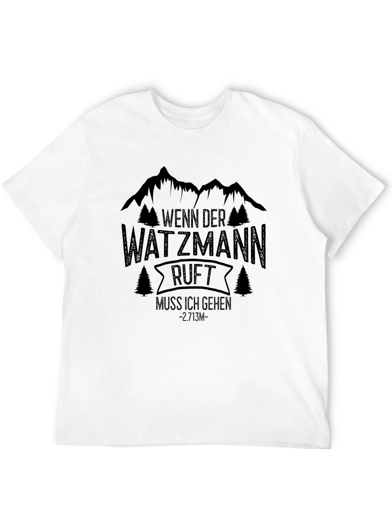 Watzmann Calling Mens Black Graphic Tee