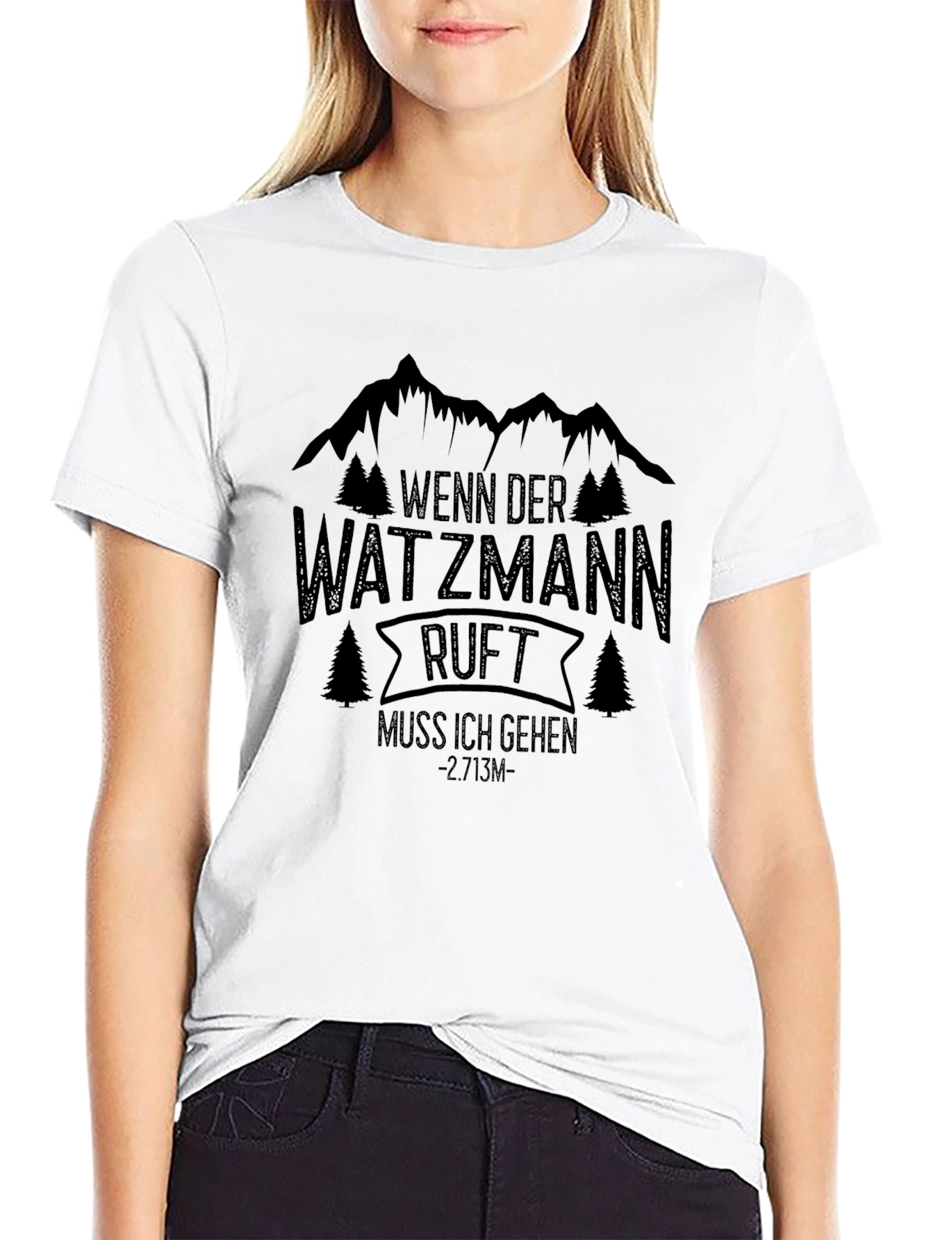 Watzmann Calling Mens Black Graphic Tee