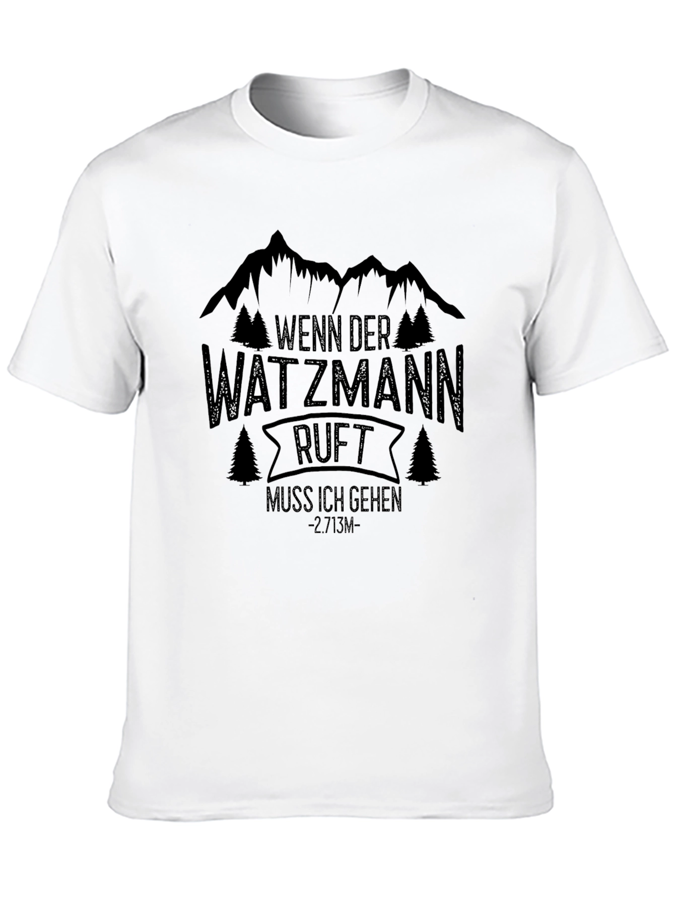 Watzmann Calling Mens Black Graphic Tee