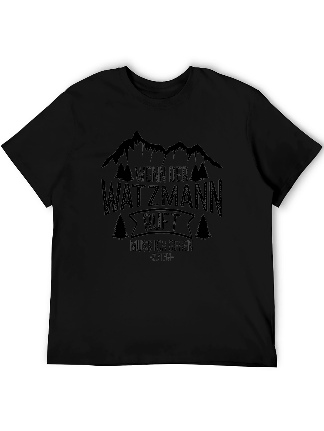 Watzmann Calling Mens Black Graphic Tee