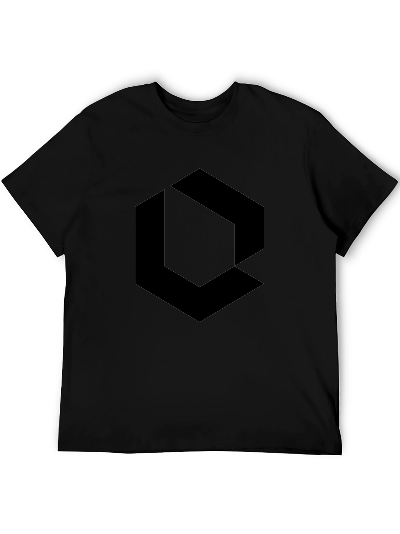 Black Geometric Graphic Tee - Modern Style