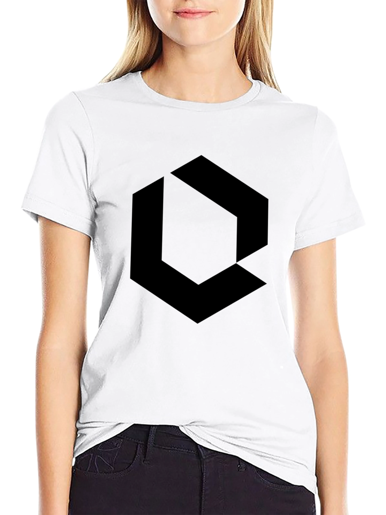 Black Geometric Graphic Tee - Modern Style