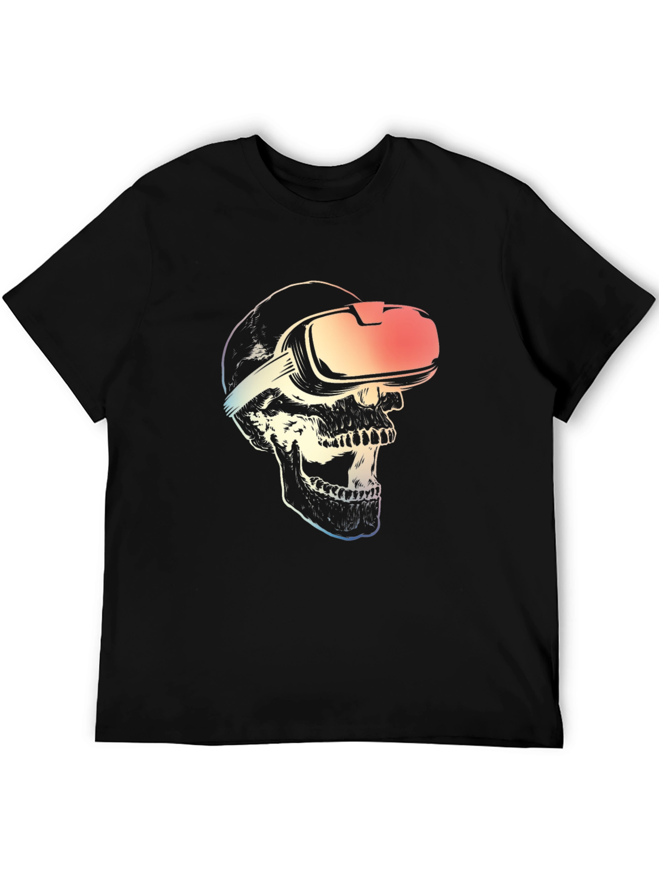 VR Skull Graphic T-Shirt - Black Cotton Tee