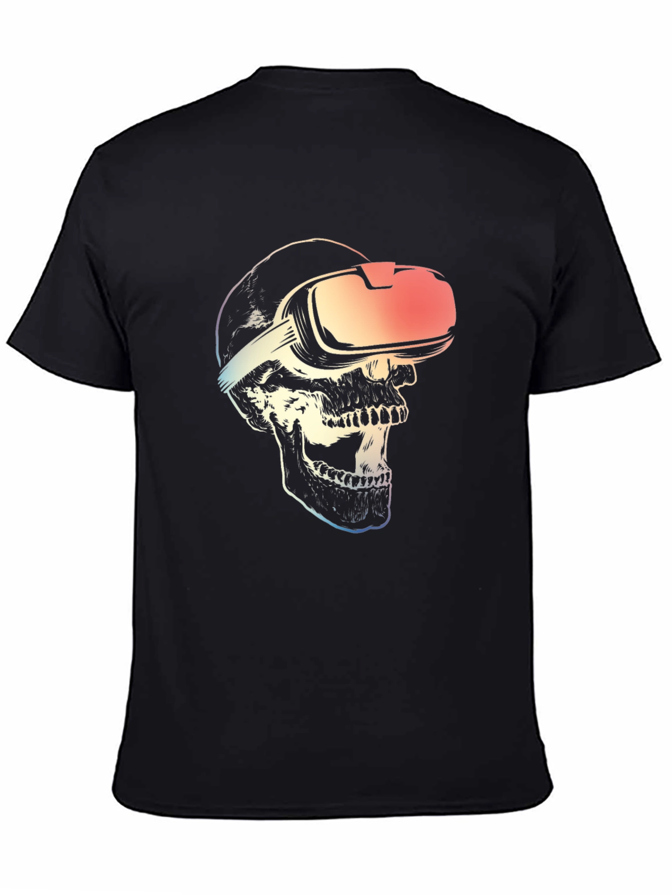 VR Skull Graphic T-Shirt - Black Cotton Tee