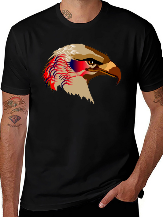 Bald Eagle Graphic Print Black T-Shirt