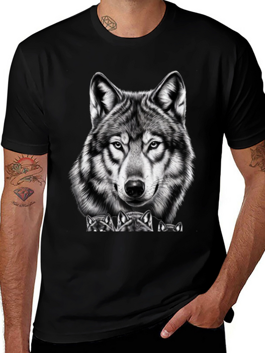 Wolf Graphic Tee - Black Crew Neck T-Shirt