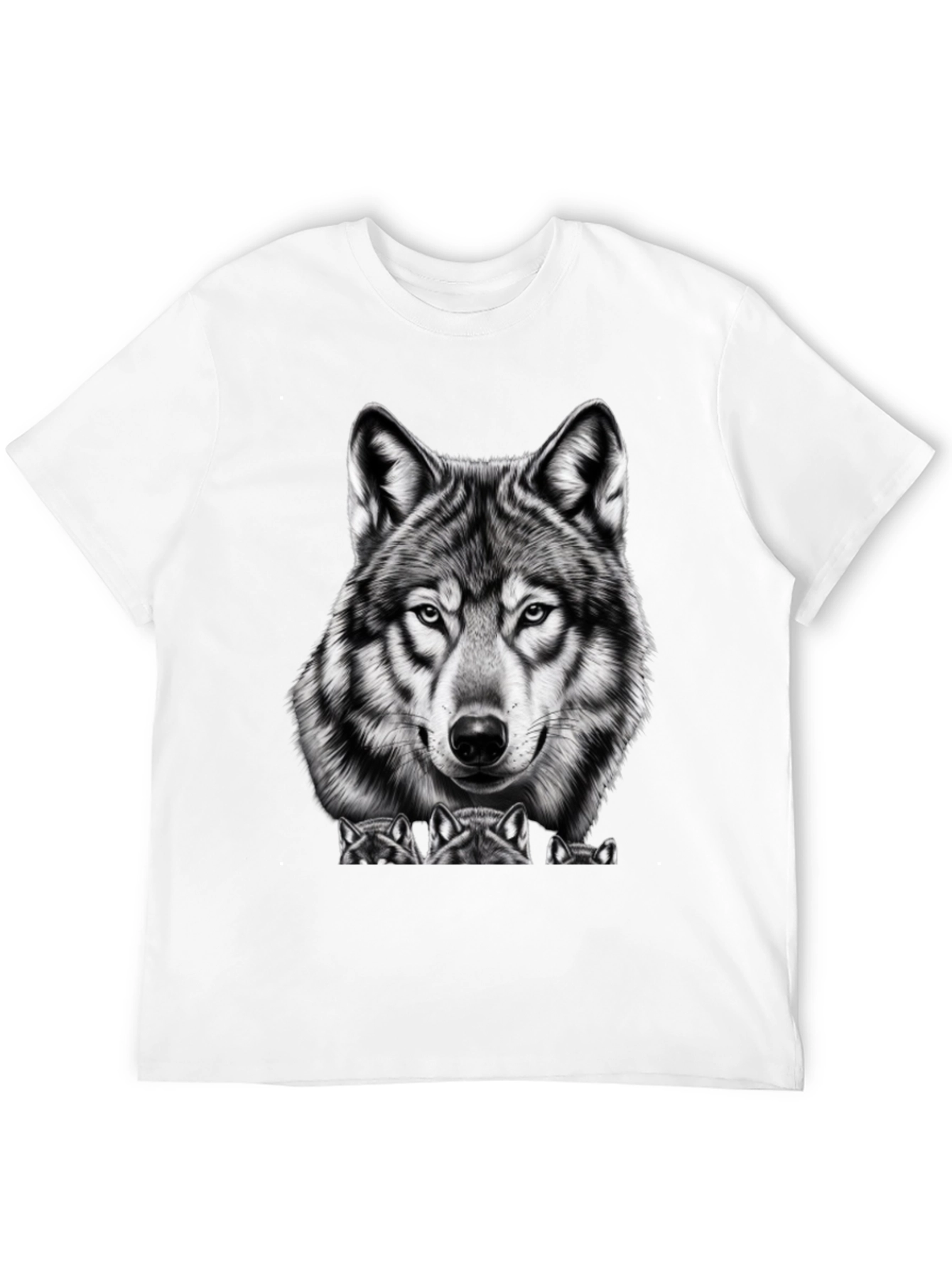 Wolf Graphic Tee - Black Crew Neck T-Shirt