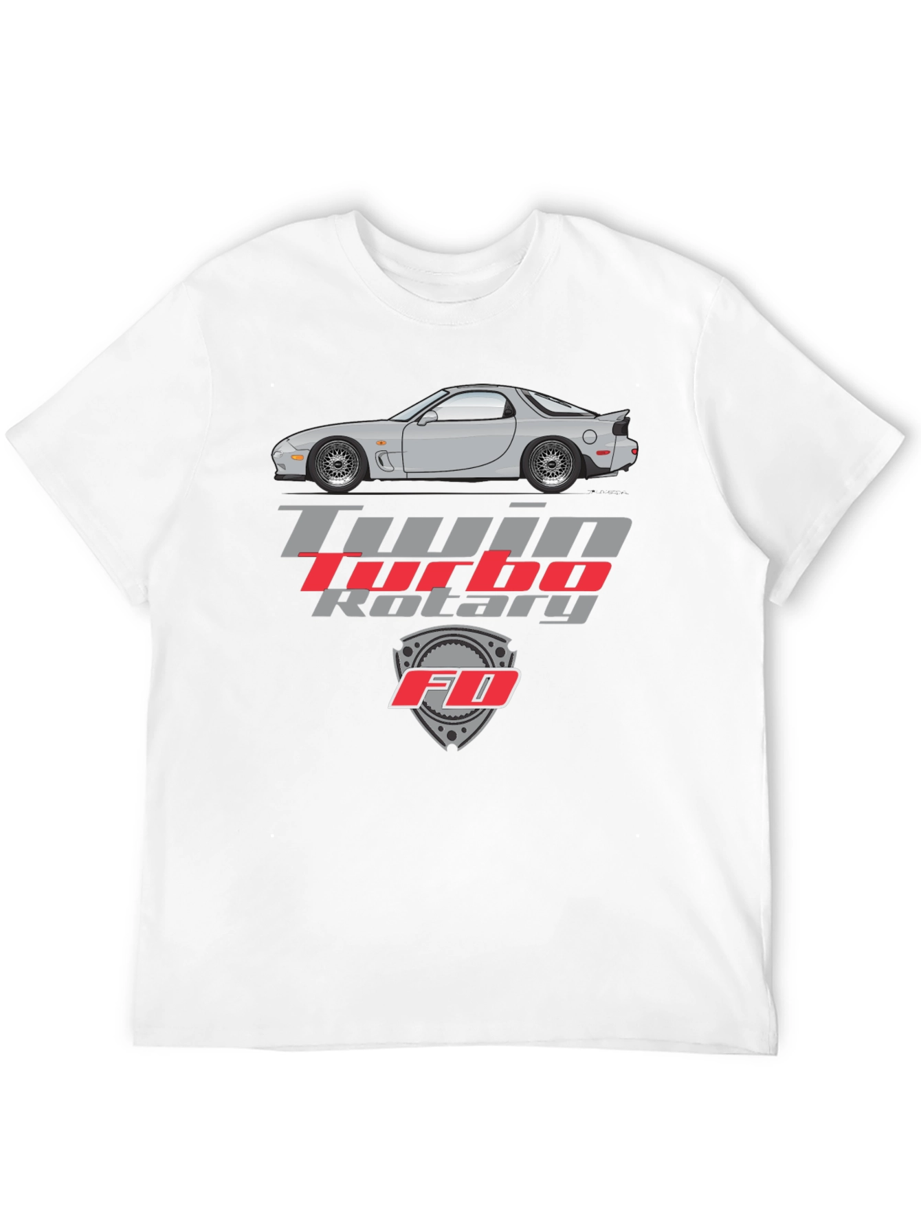Twin Turbo Rotary FD Car Graphic Tee - Black
