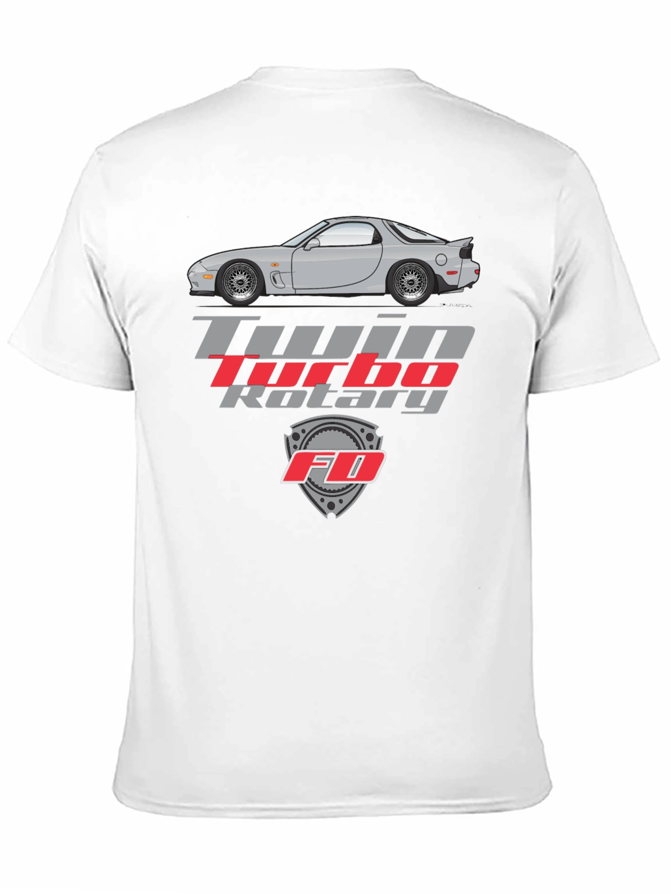 Twin Turbo Rotary FD Car Graphic Tee - Black